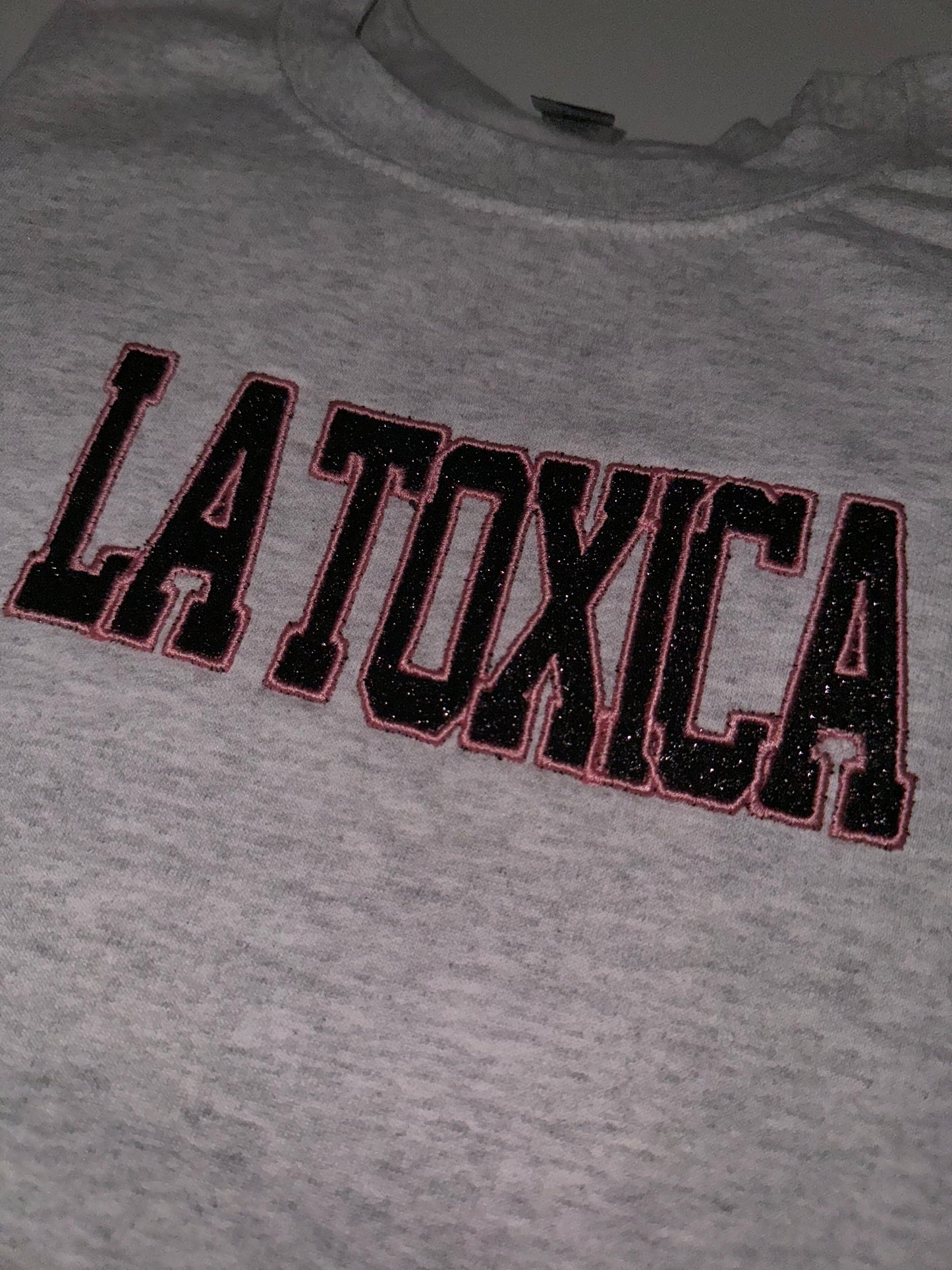 LA TOXICA glitter embroidered sweater top