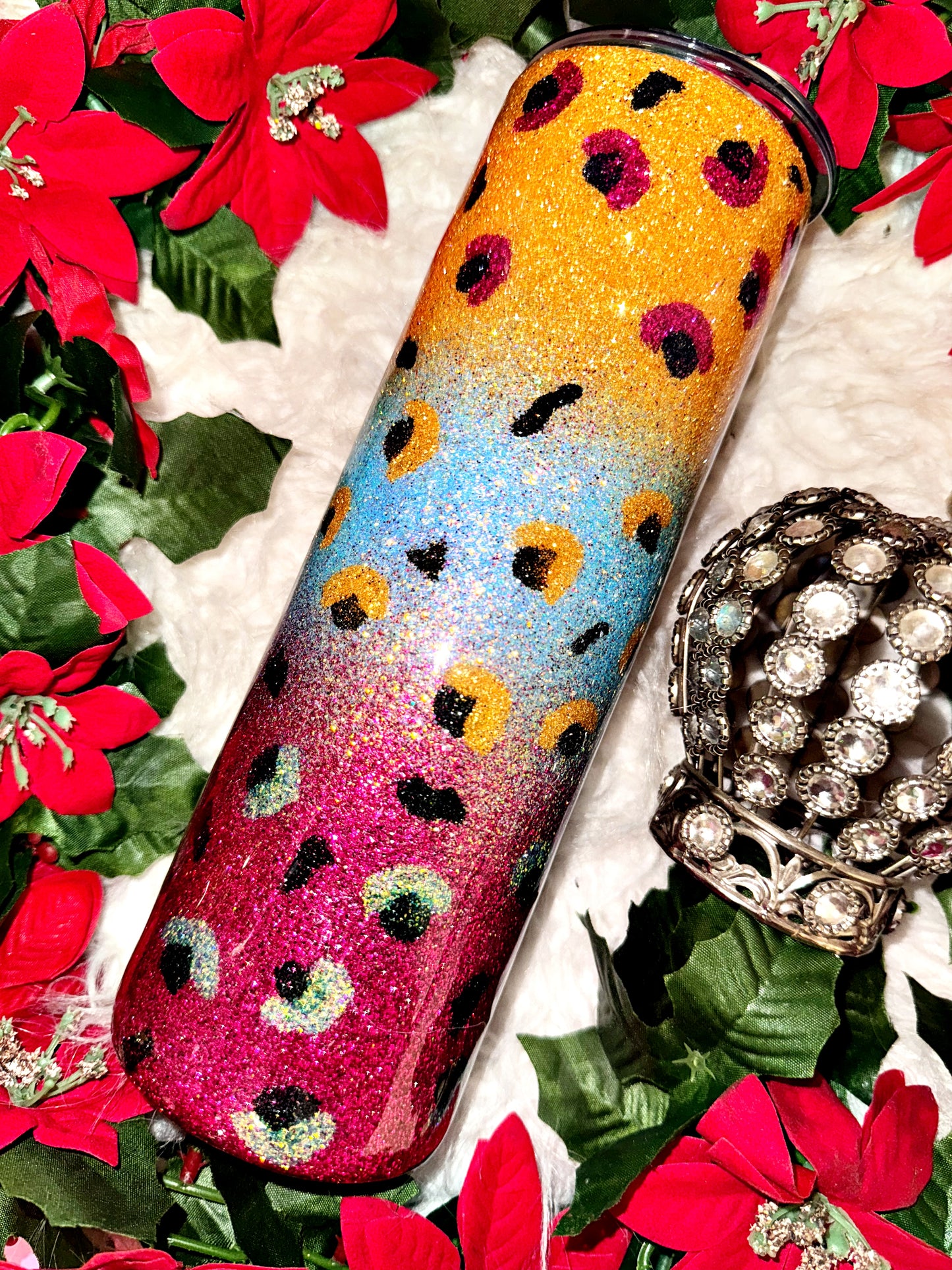 30oz peacock cheetah ready to ship tumbler