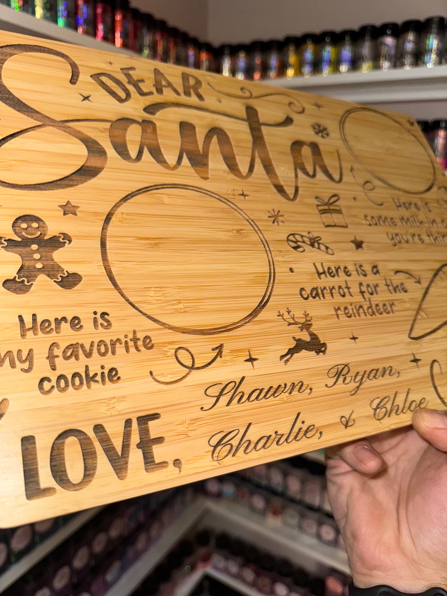 Santa engraved tray