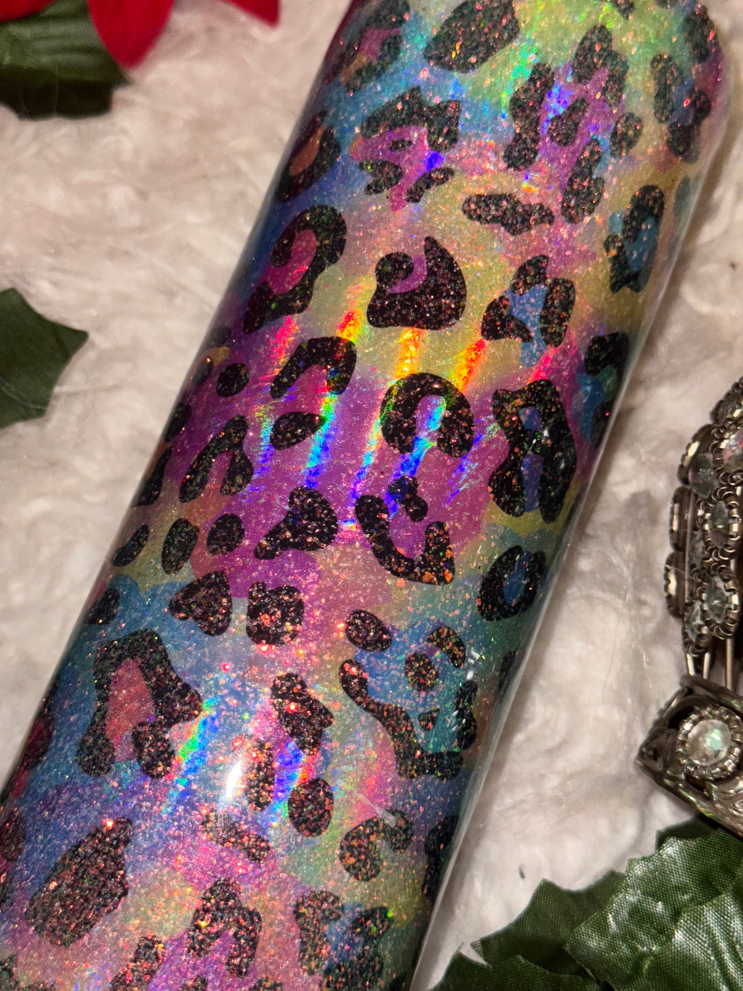 20oz holographic cheetah ready to ship tumbler