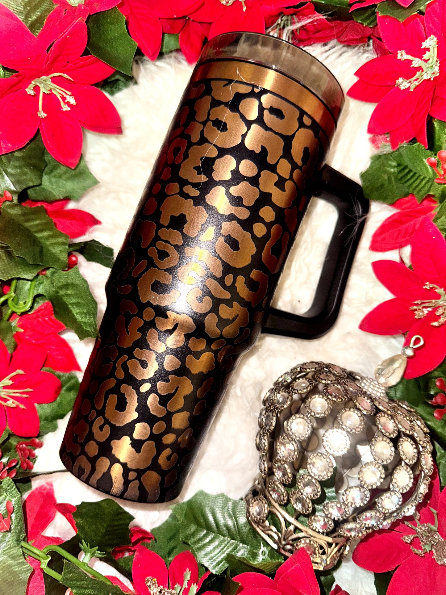 30oz cheetah print engraved tumbler