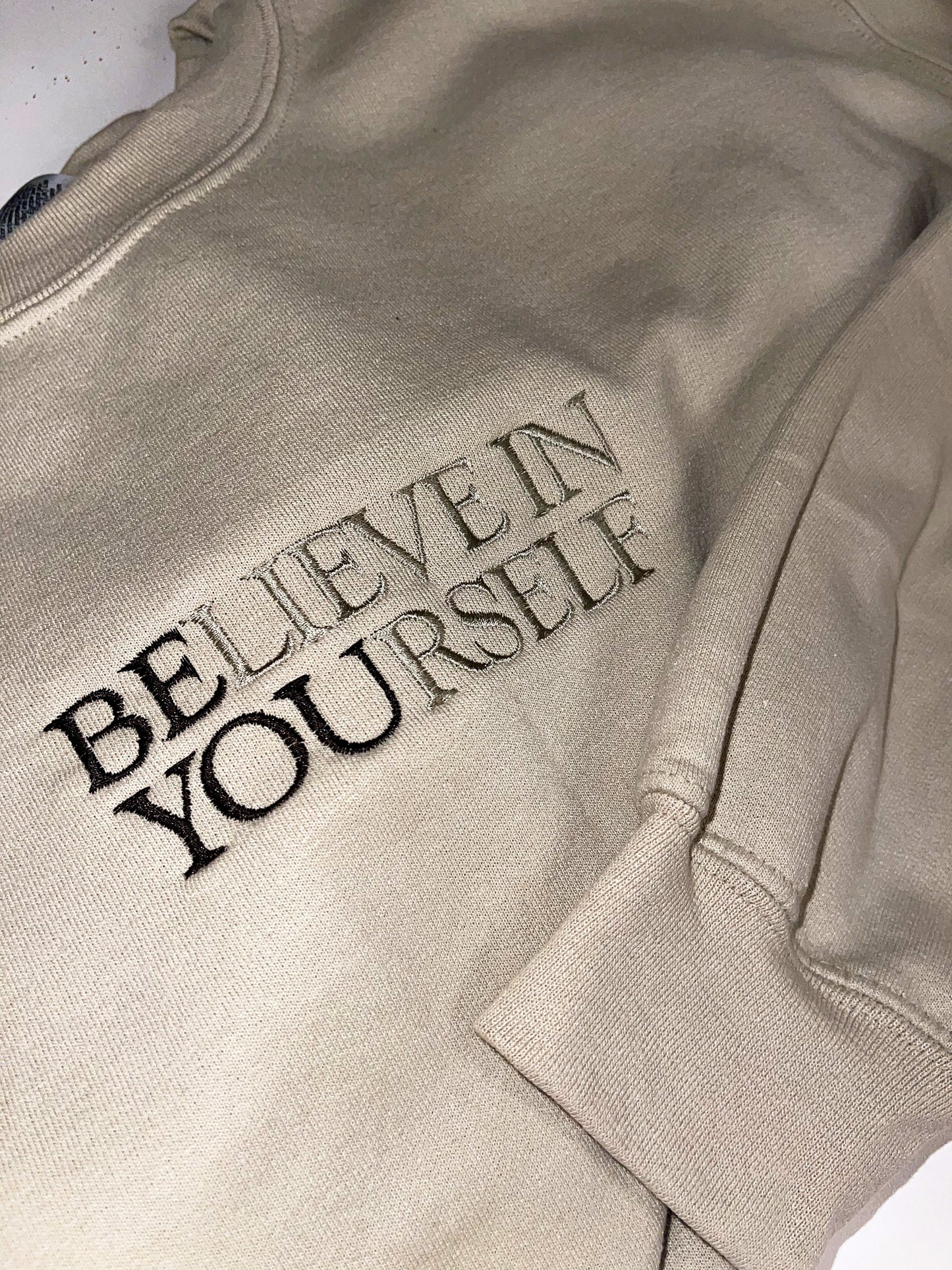BElieve in YOUrself embroidered top