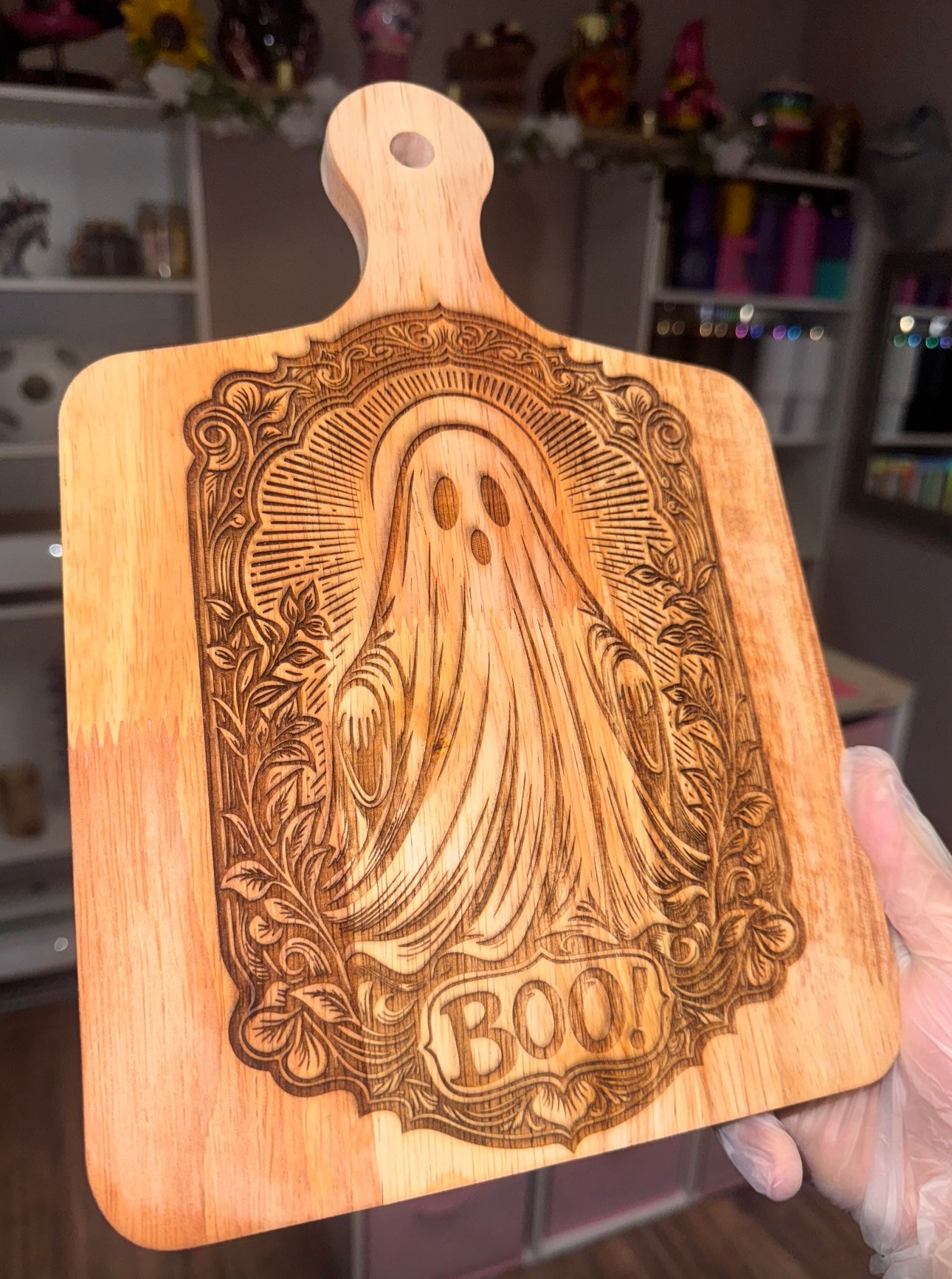 Boo engraved cutting board