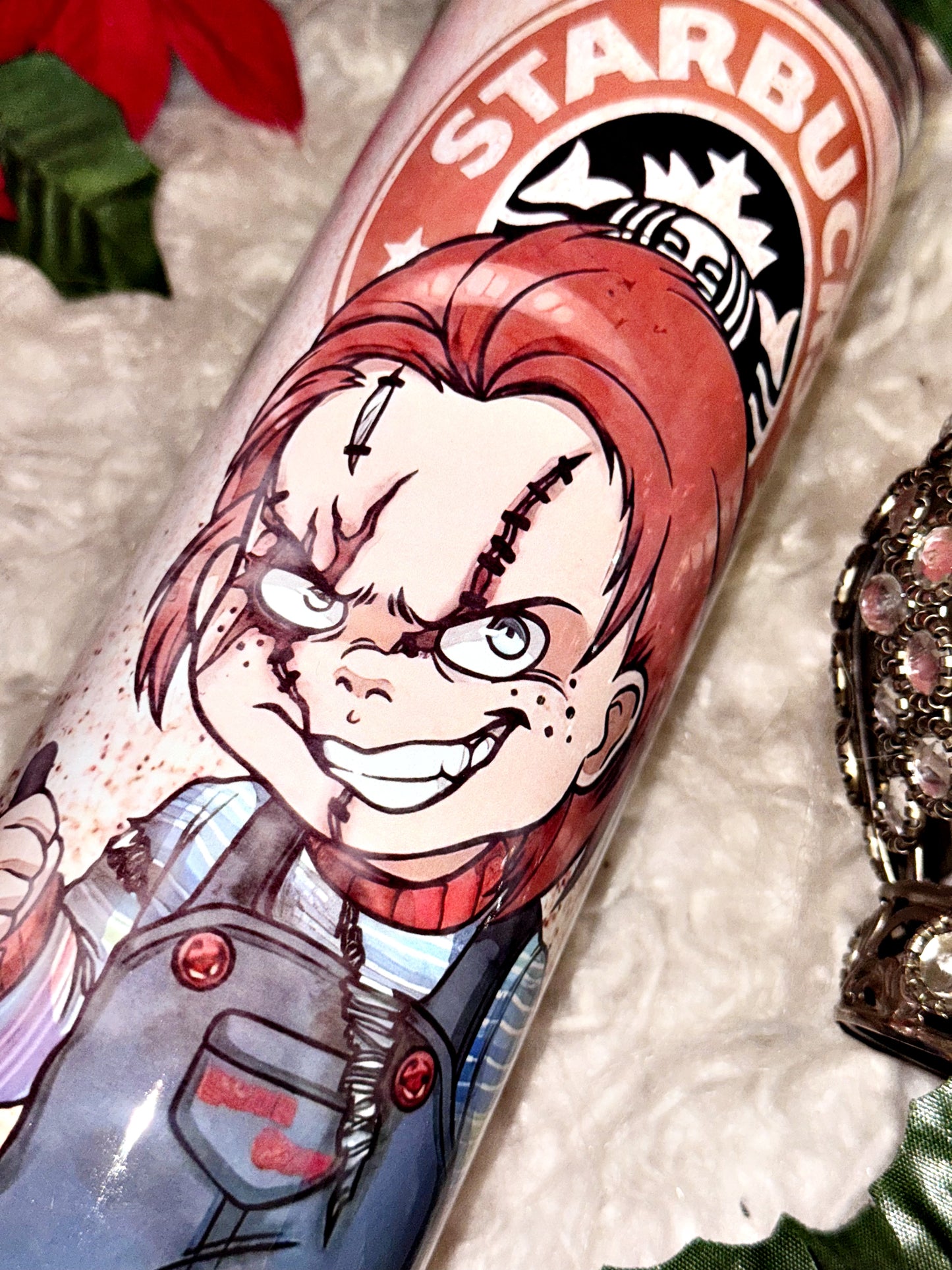 20oz horror red head coffee sublimation tumbler