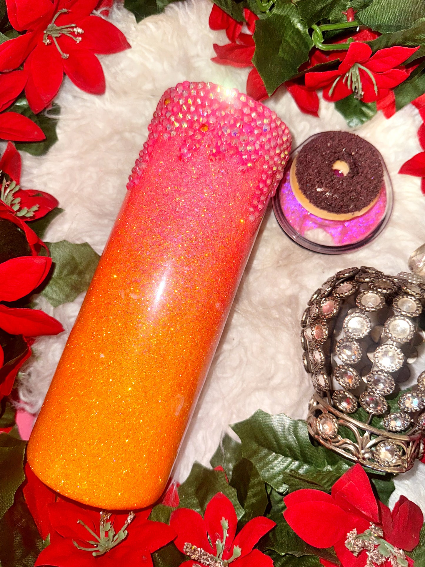 20oz rhinestone drip she wants the D ready to ship tumbler w/ lid