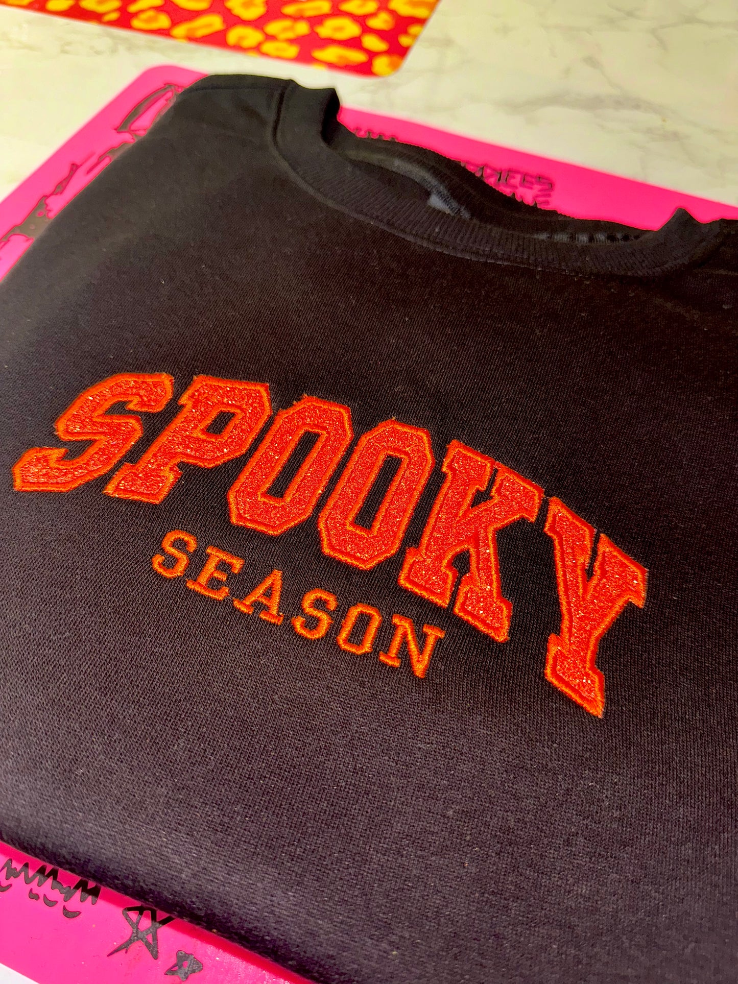 Embroidered SPOOKY sweater top