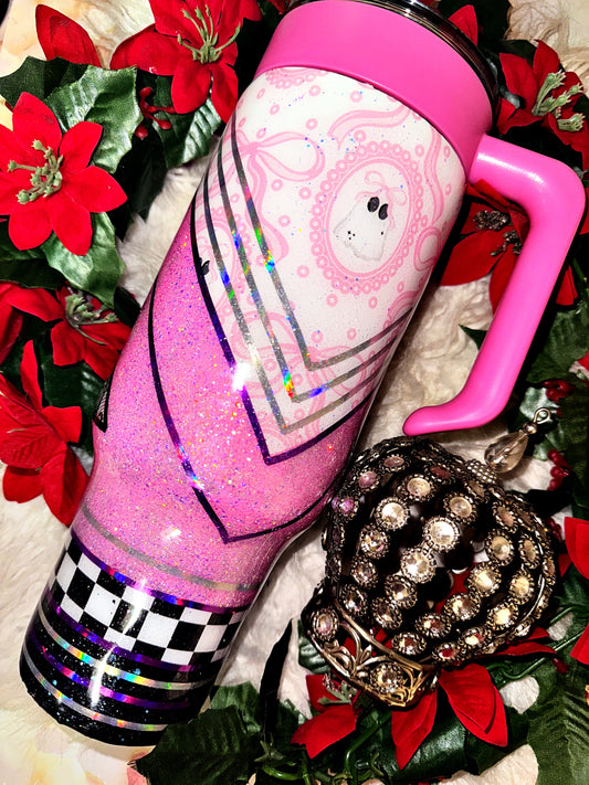 40oz pink ghost ready to ship tumbler