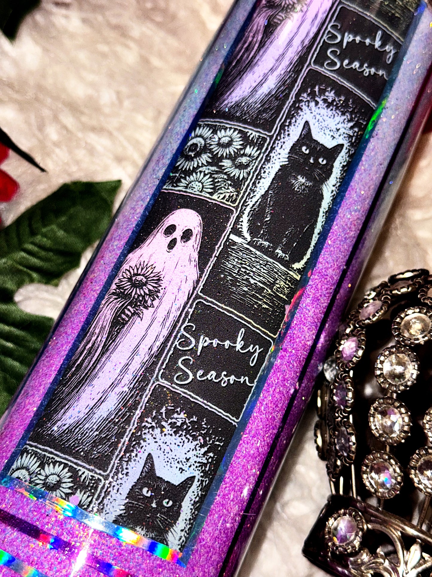 20oz spooky cat ready to ship tumbler