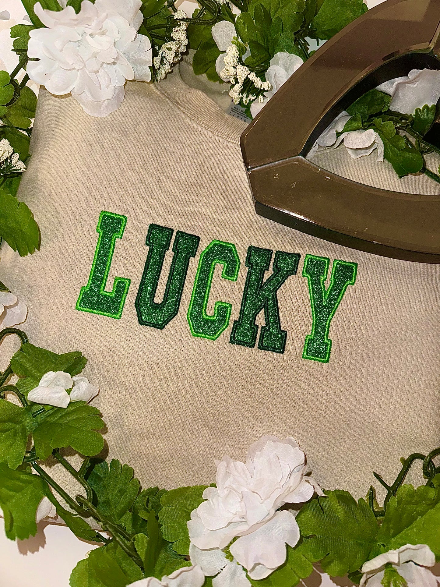 Lucky glitter embroidered top