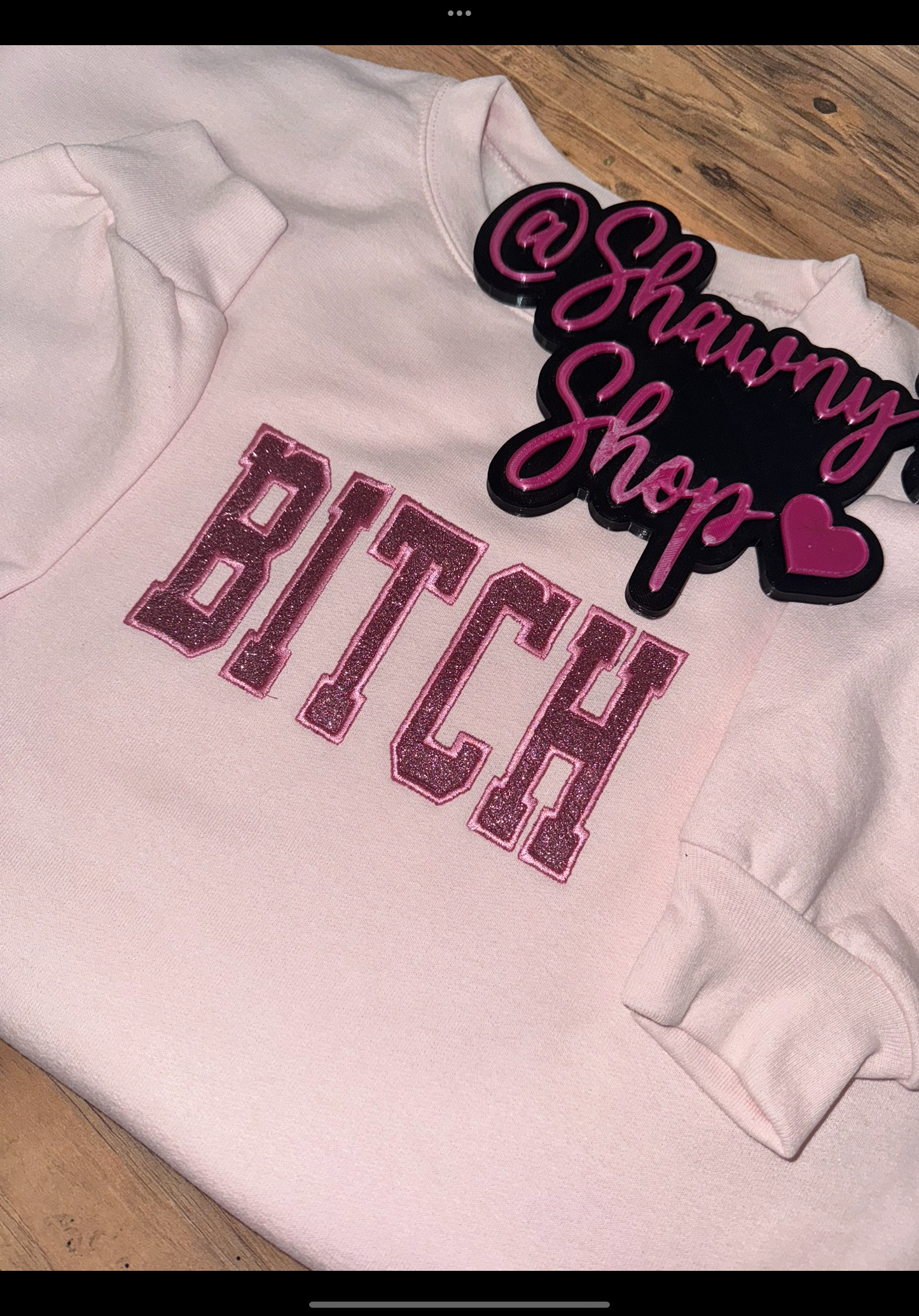 B embroidered sweater top
