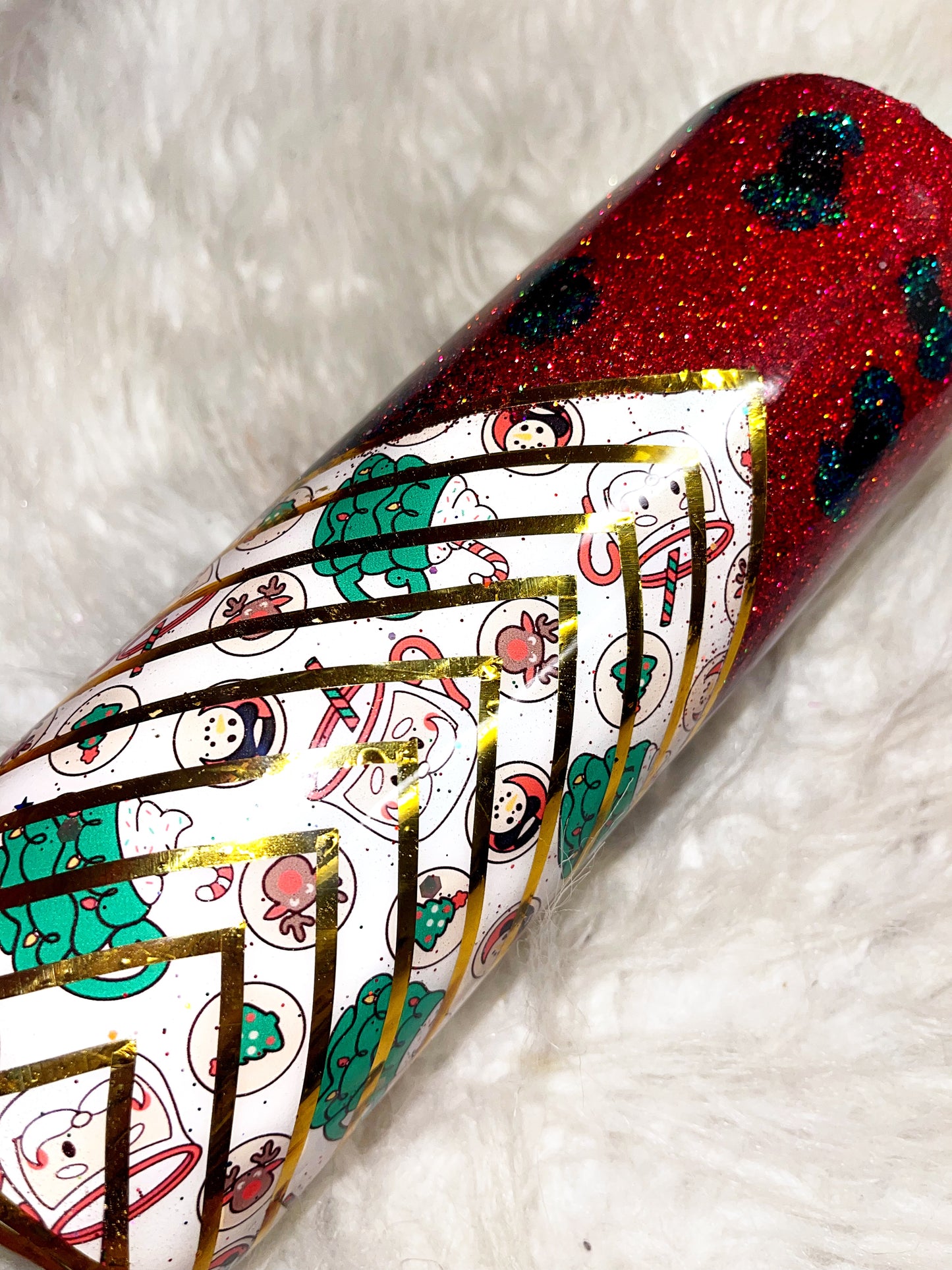 20oz leopard Christmas ready to ship tumbler