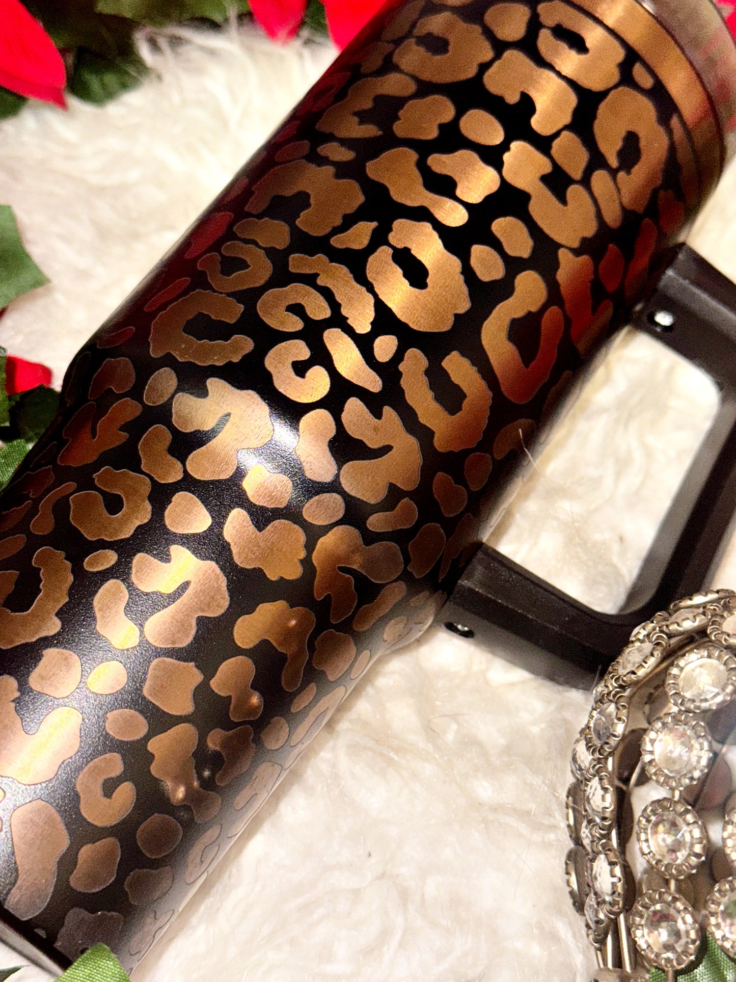 30oz cheetah print engraved tumbler