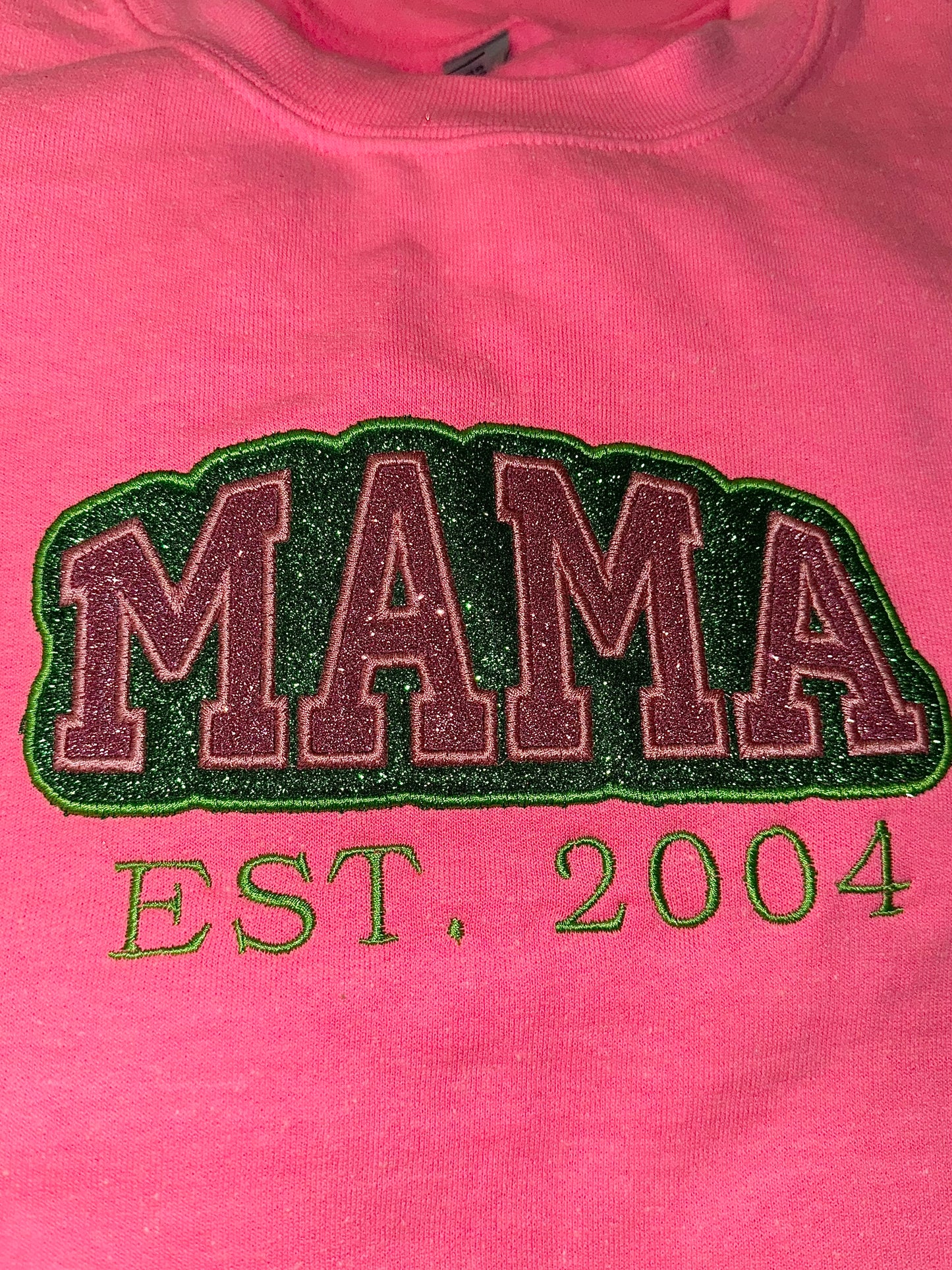 Duo glitter embroidered MAMA sweater top