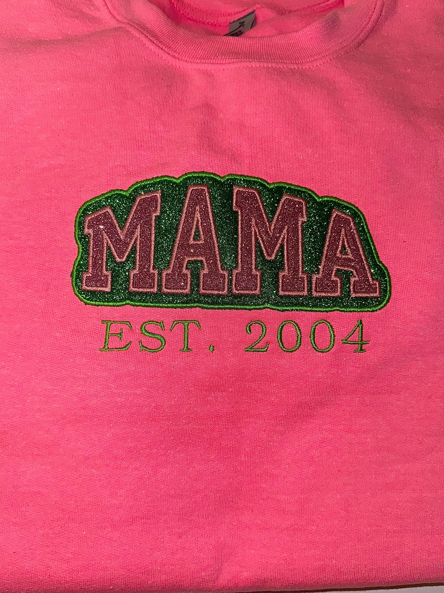 Duo glitter embroidered MAMA sweater top