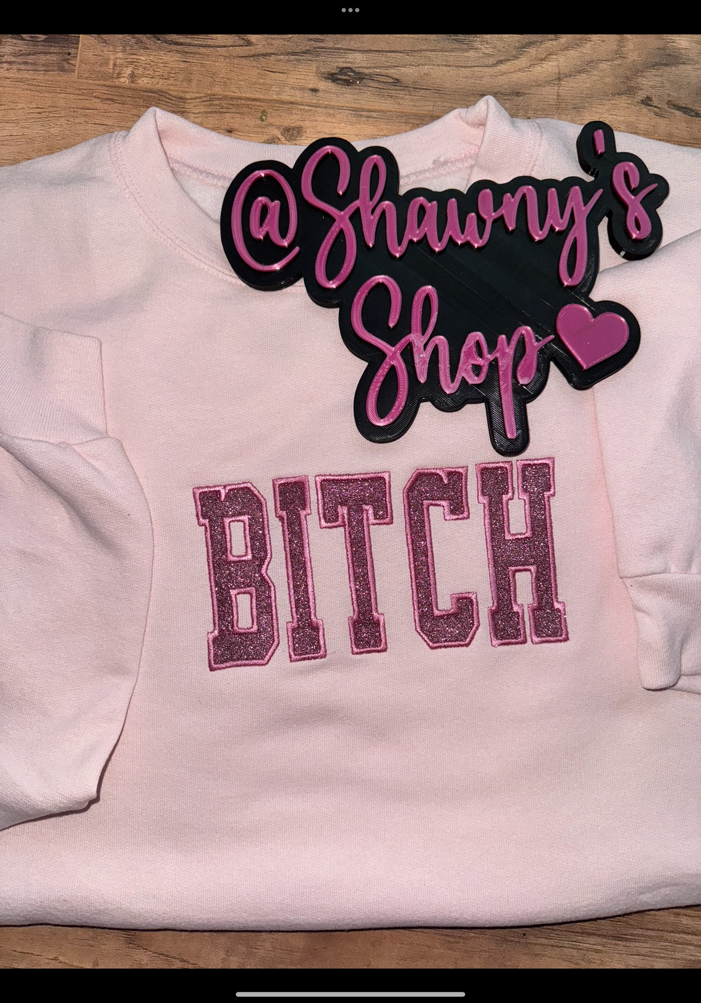 B embroidered sweater top