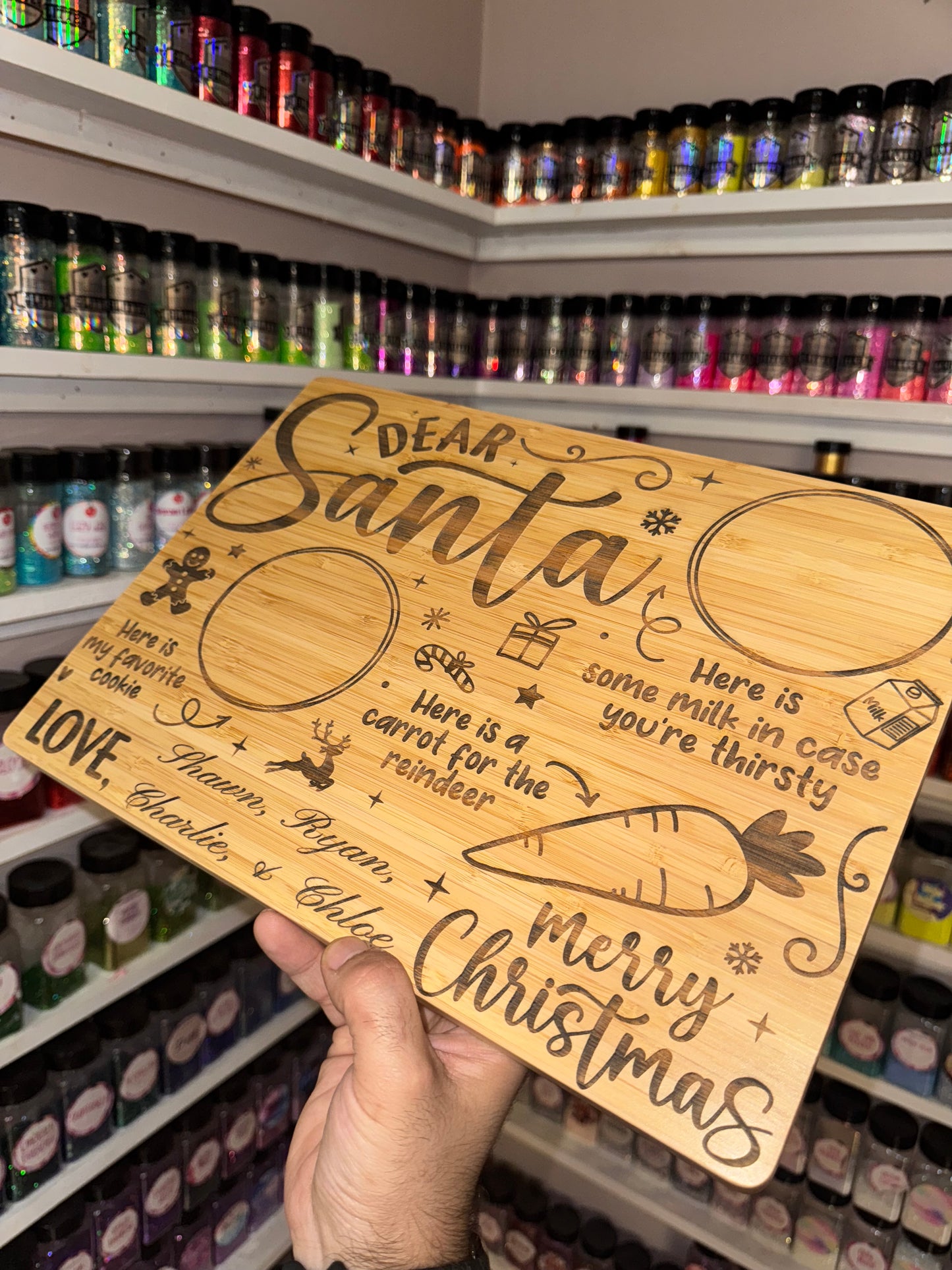 Santa engraved tray