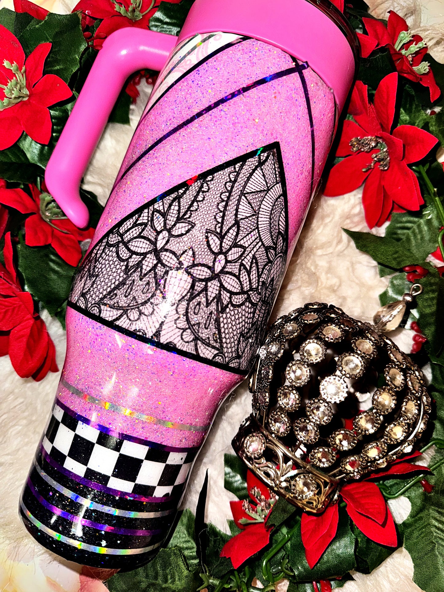 40oz pink ghost ready to ship tumbler