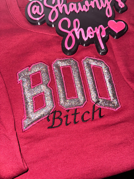 BOO b glittered embroidered sweater top