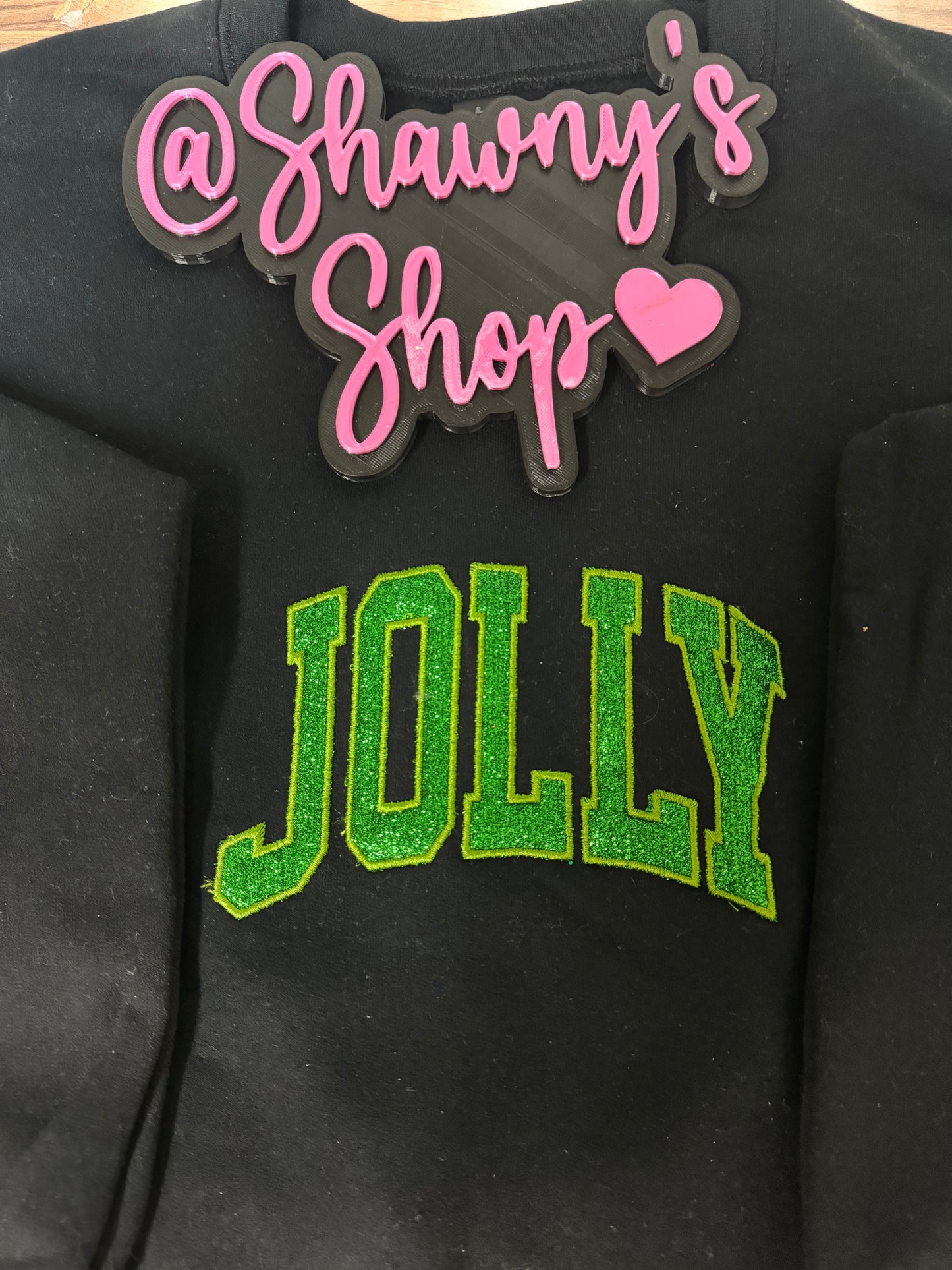 Embroidered glitter Christmas tree sides sweater top