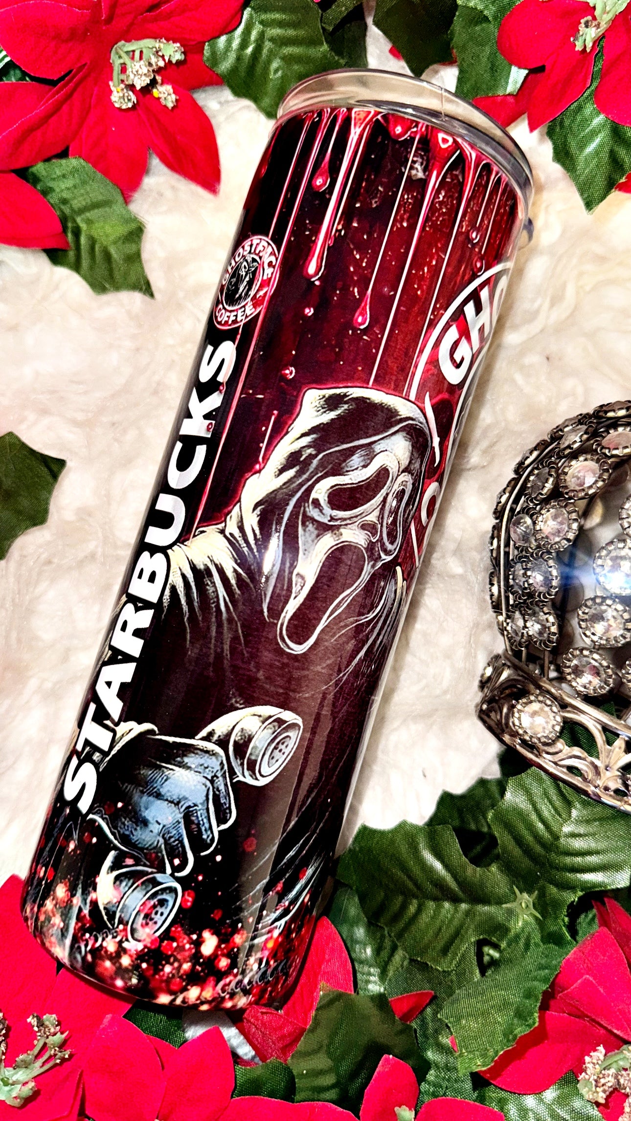 20oz ghost slasher coffee sublimation tumbler