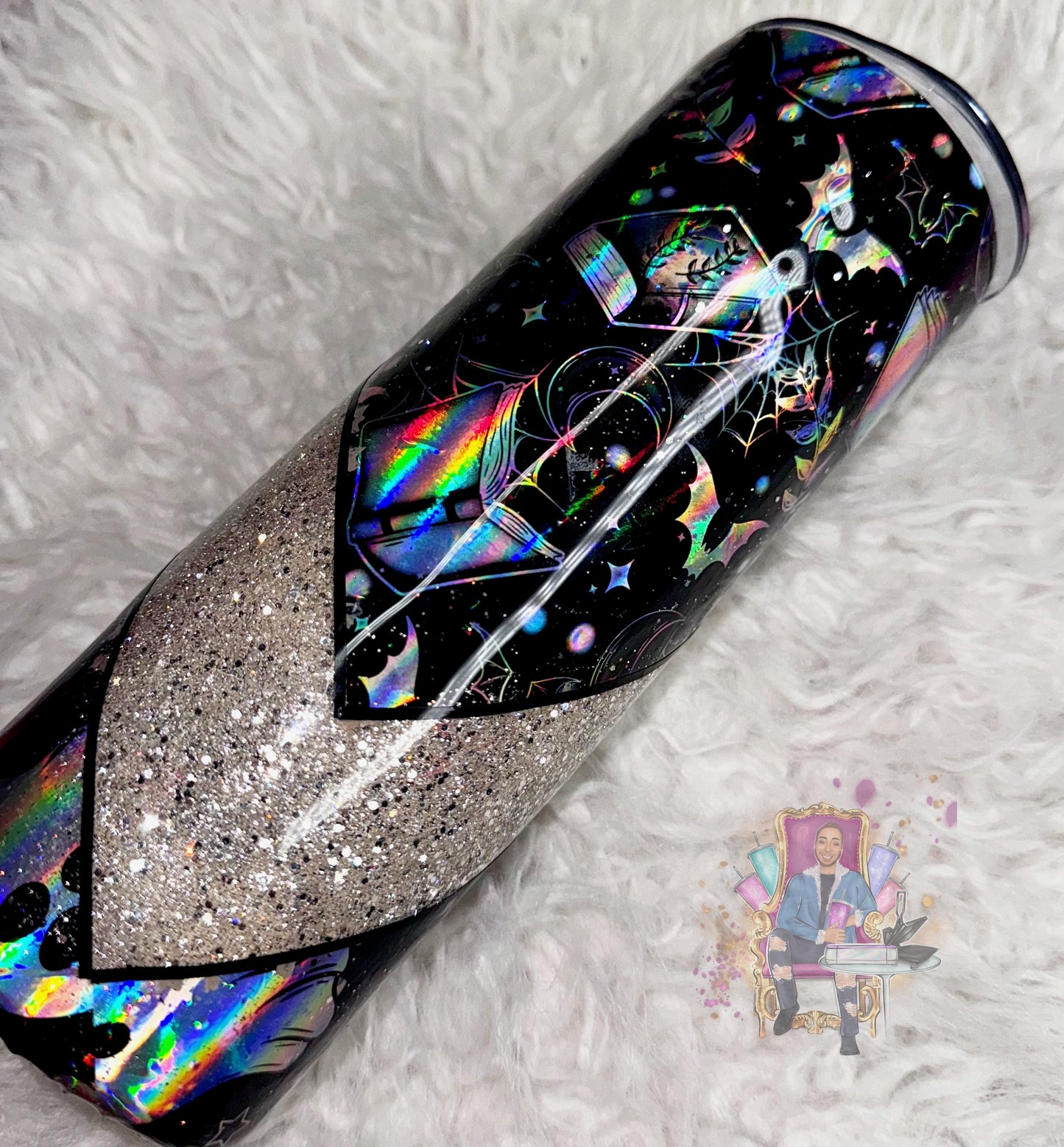 Spooky Holographic ready to ship tumbler