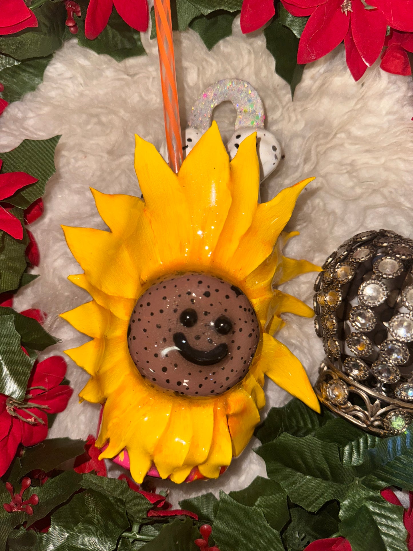 3D sunflower w/ lid ready to ship tumbler
