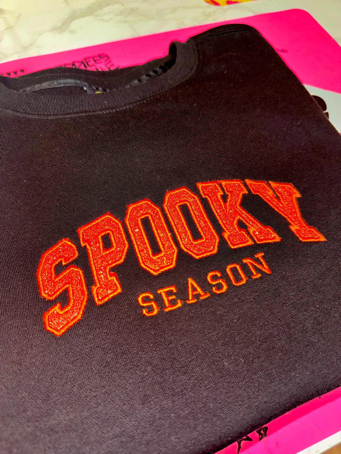 Embroidered SPOOKY sweater top