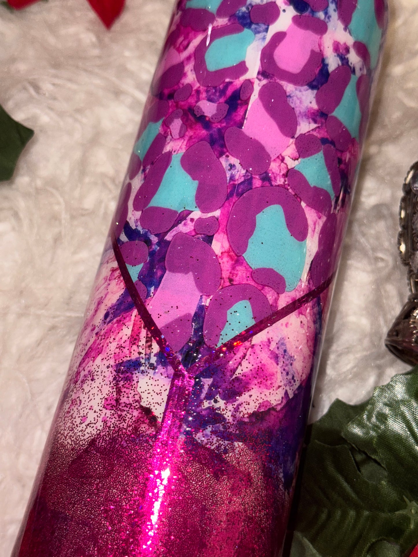 20oz purple floral ready to ship tumbler