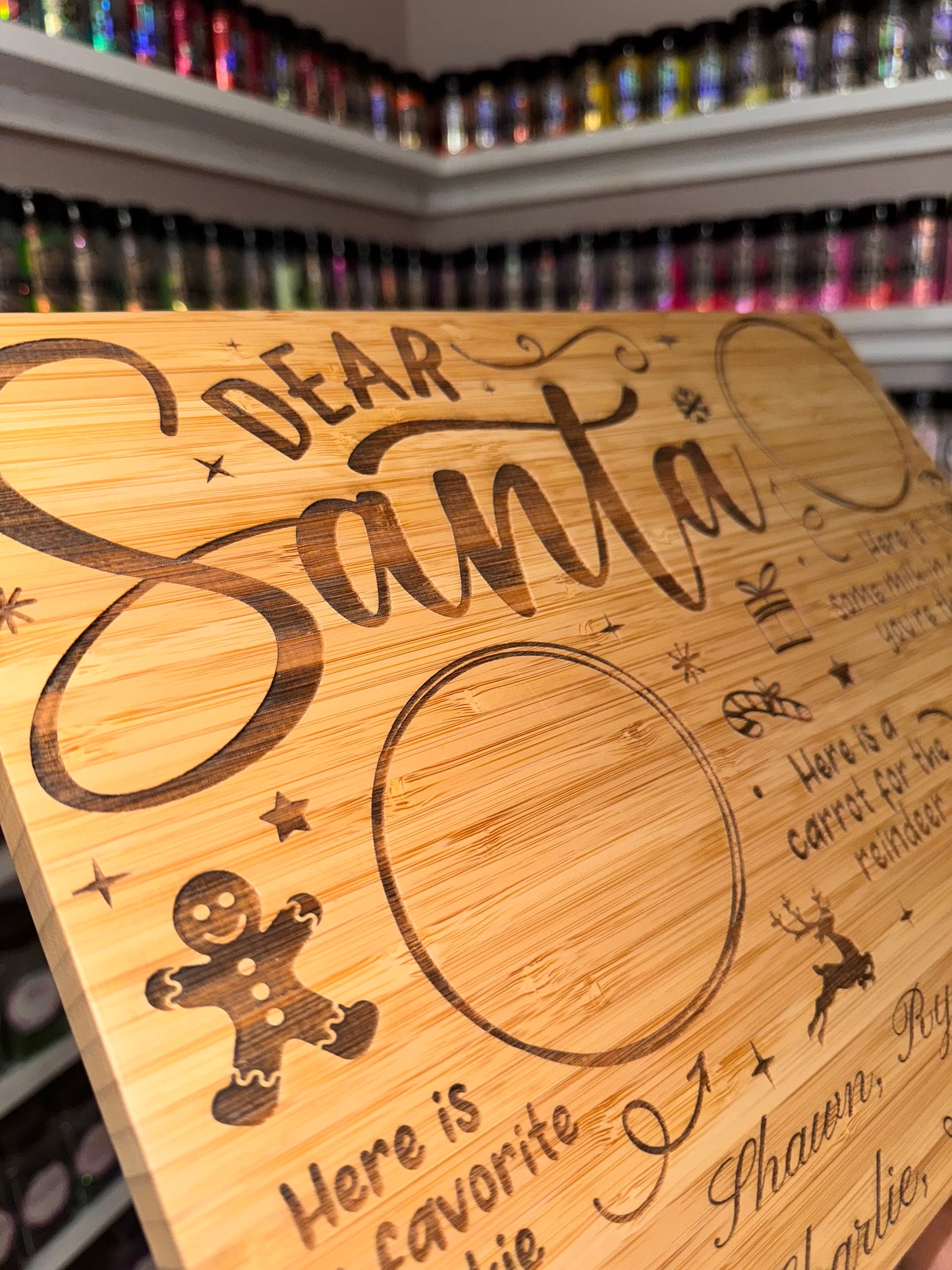 Santa engraved tray