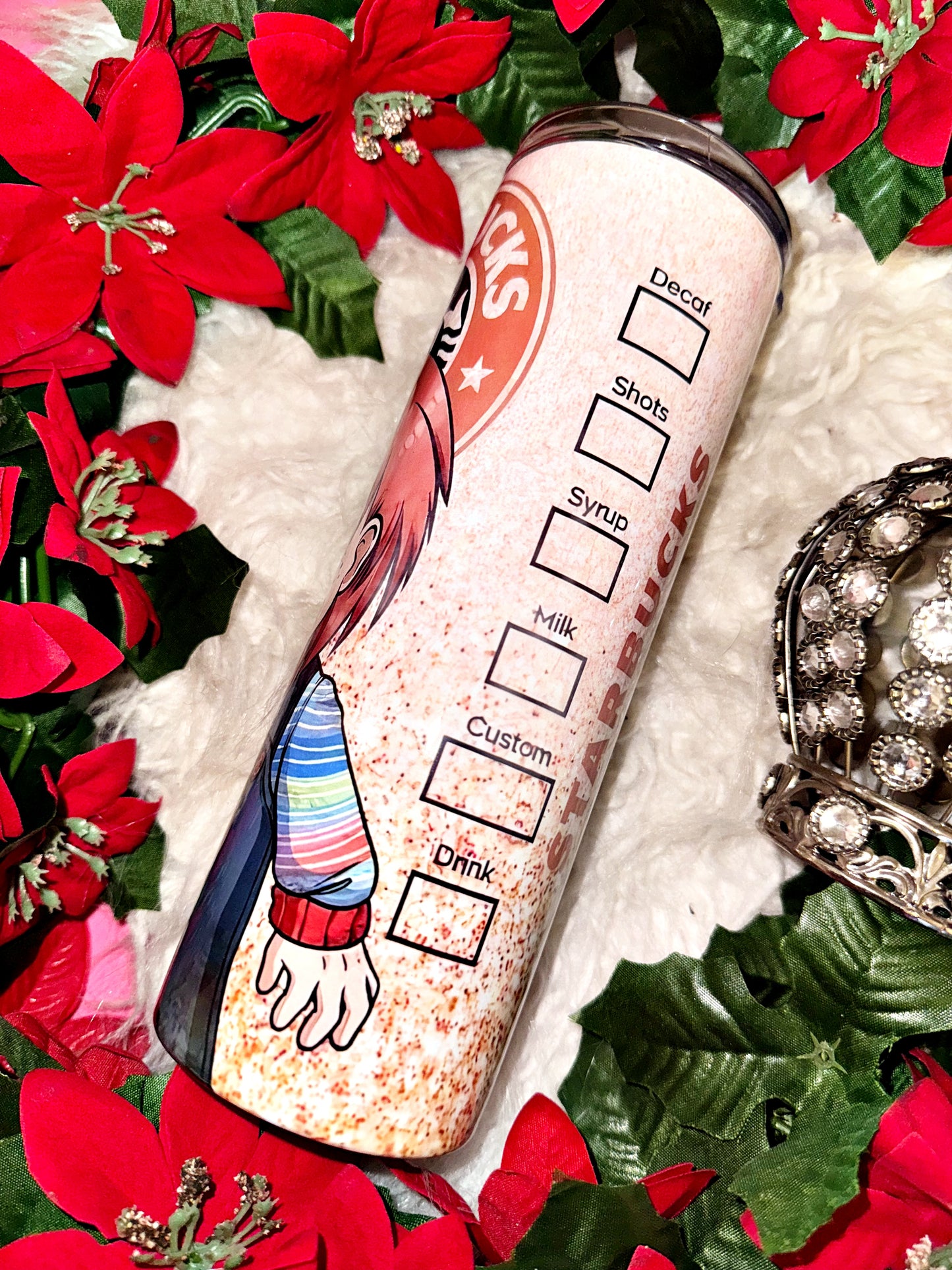 20oz horror red head coffee sublimation tumbler
