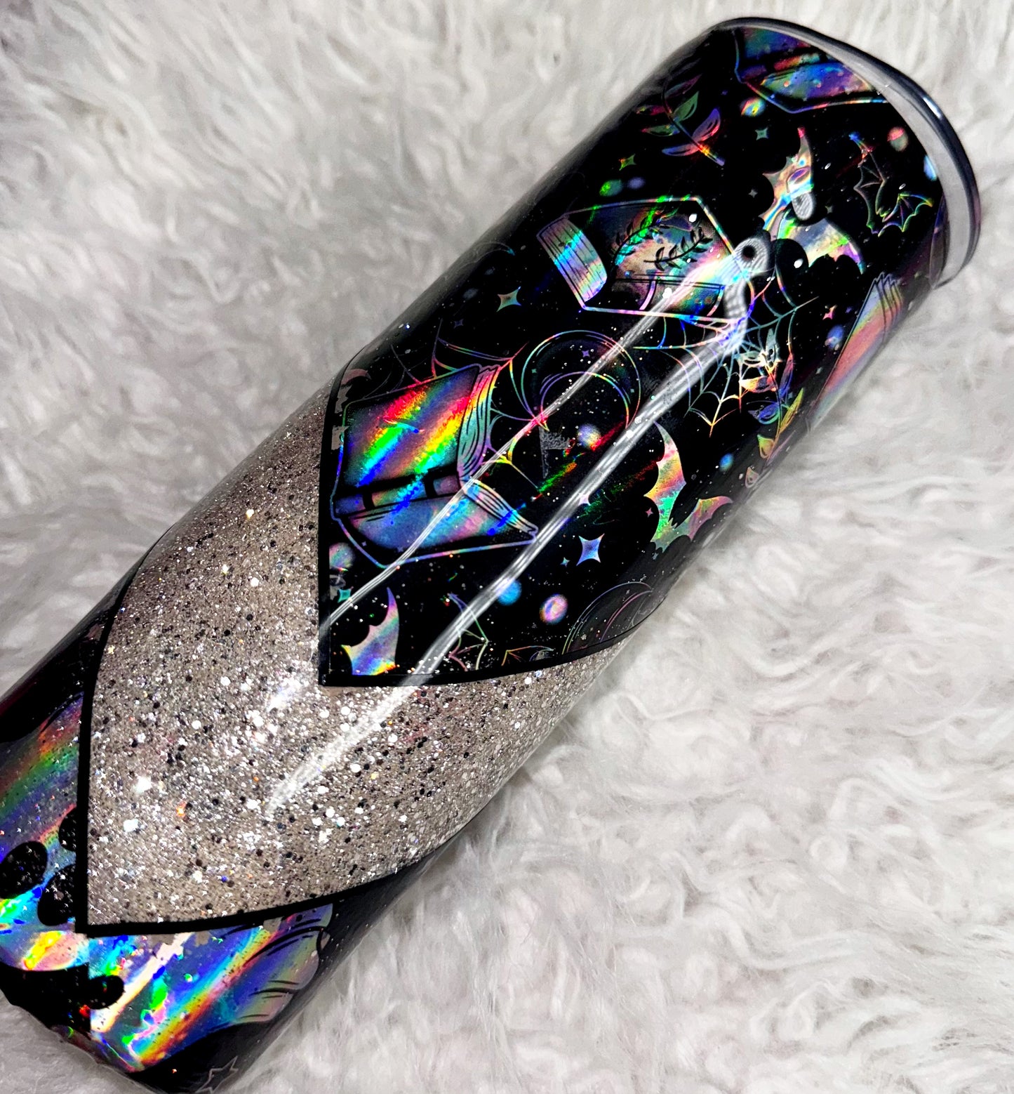 Spooky Holographic ready to ship tumbler