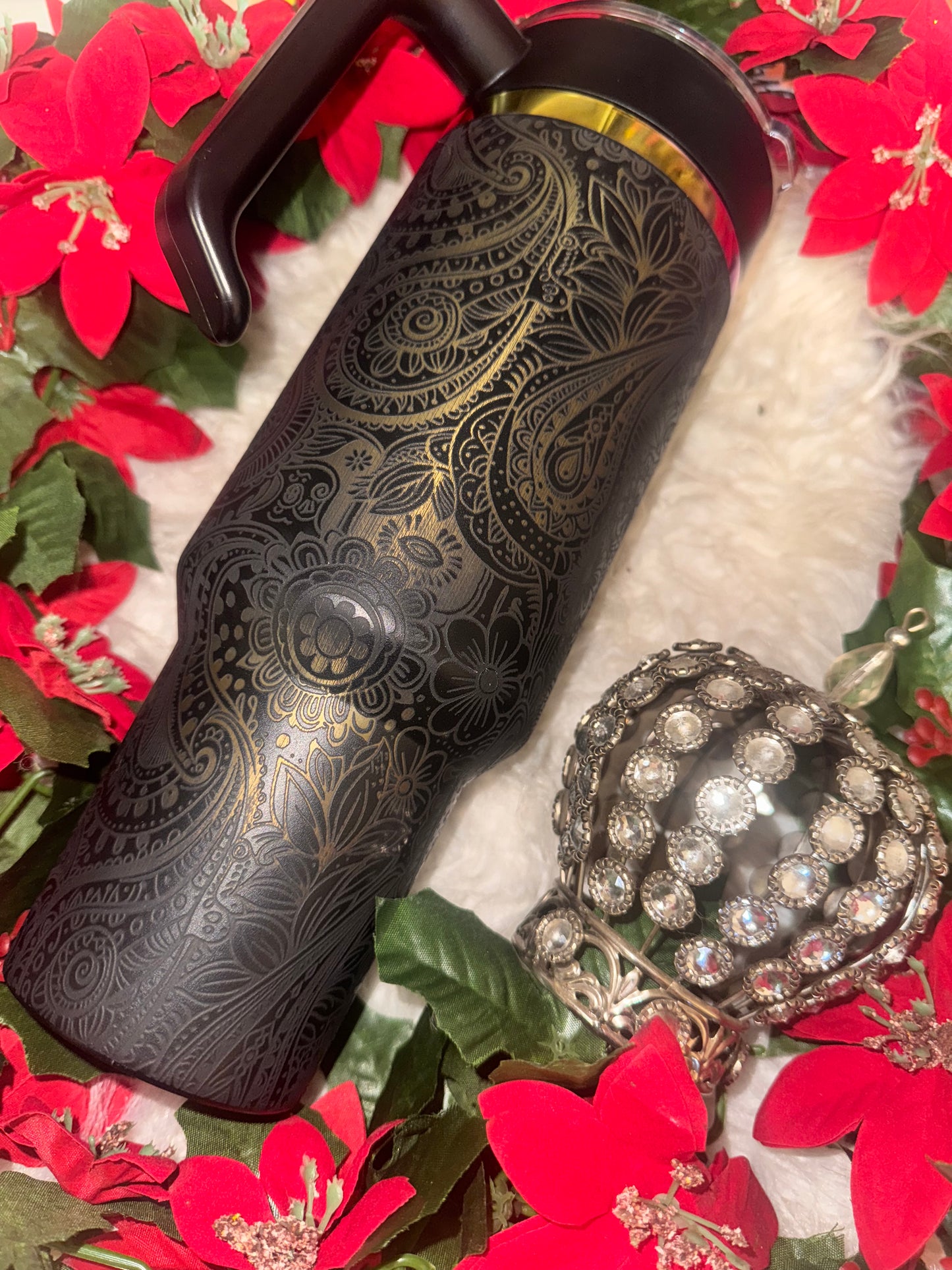40oz boho rainbow engraved tumbler