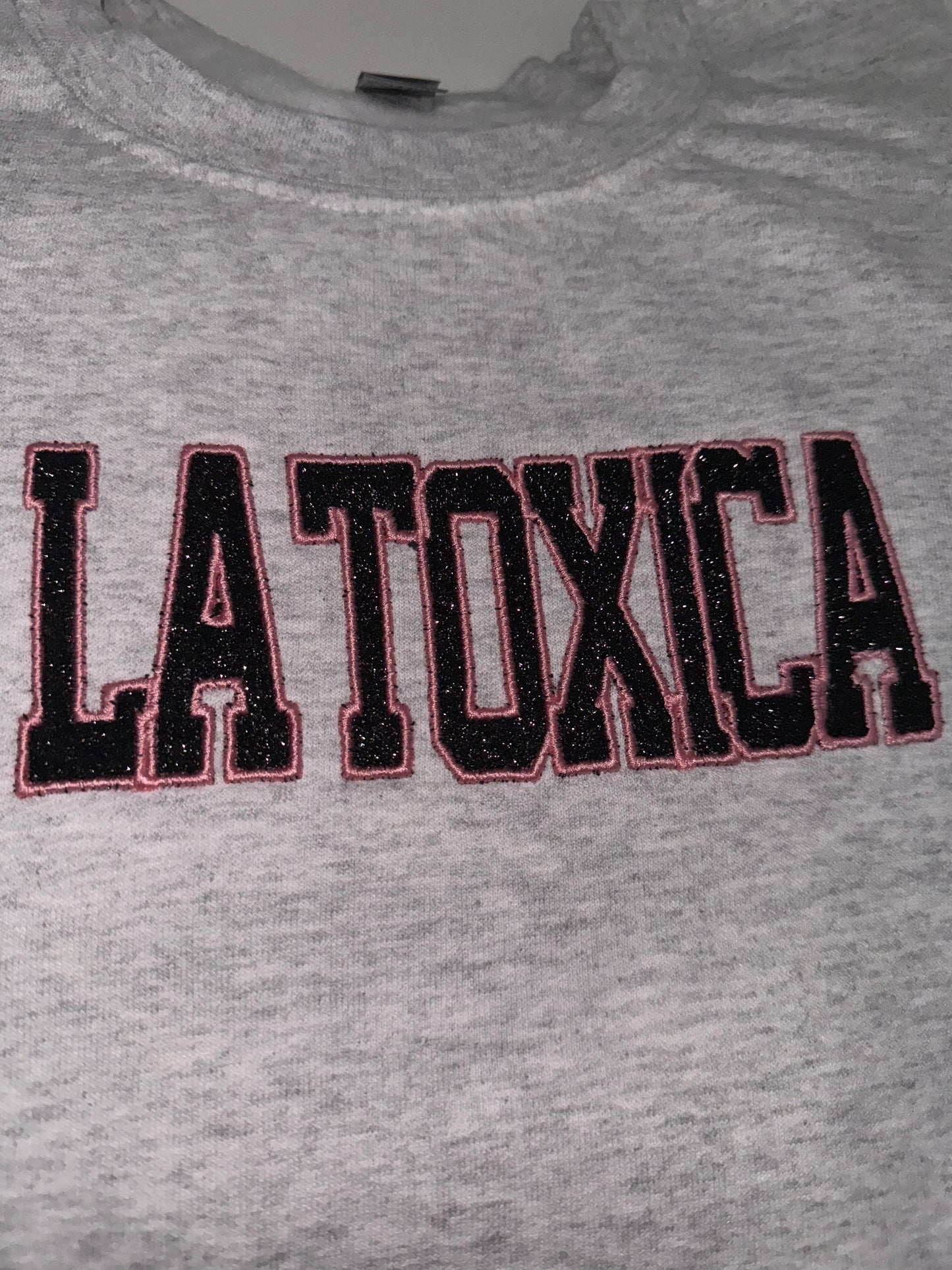 LA TOXICA glitter embroidered sweater top