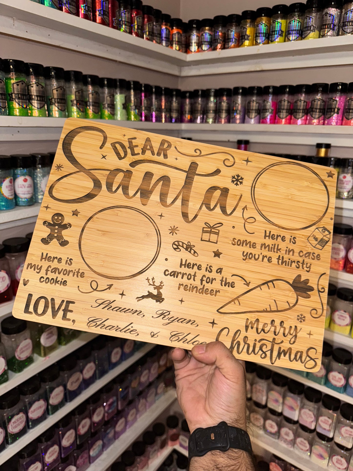 Santa engraved tray