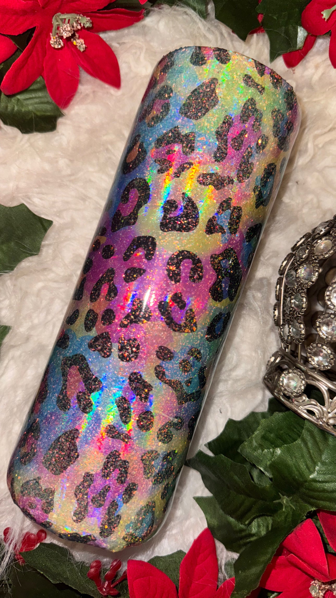 20oz holographic cheetah ready to ship tumbler
