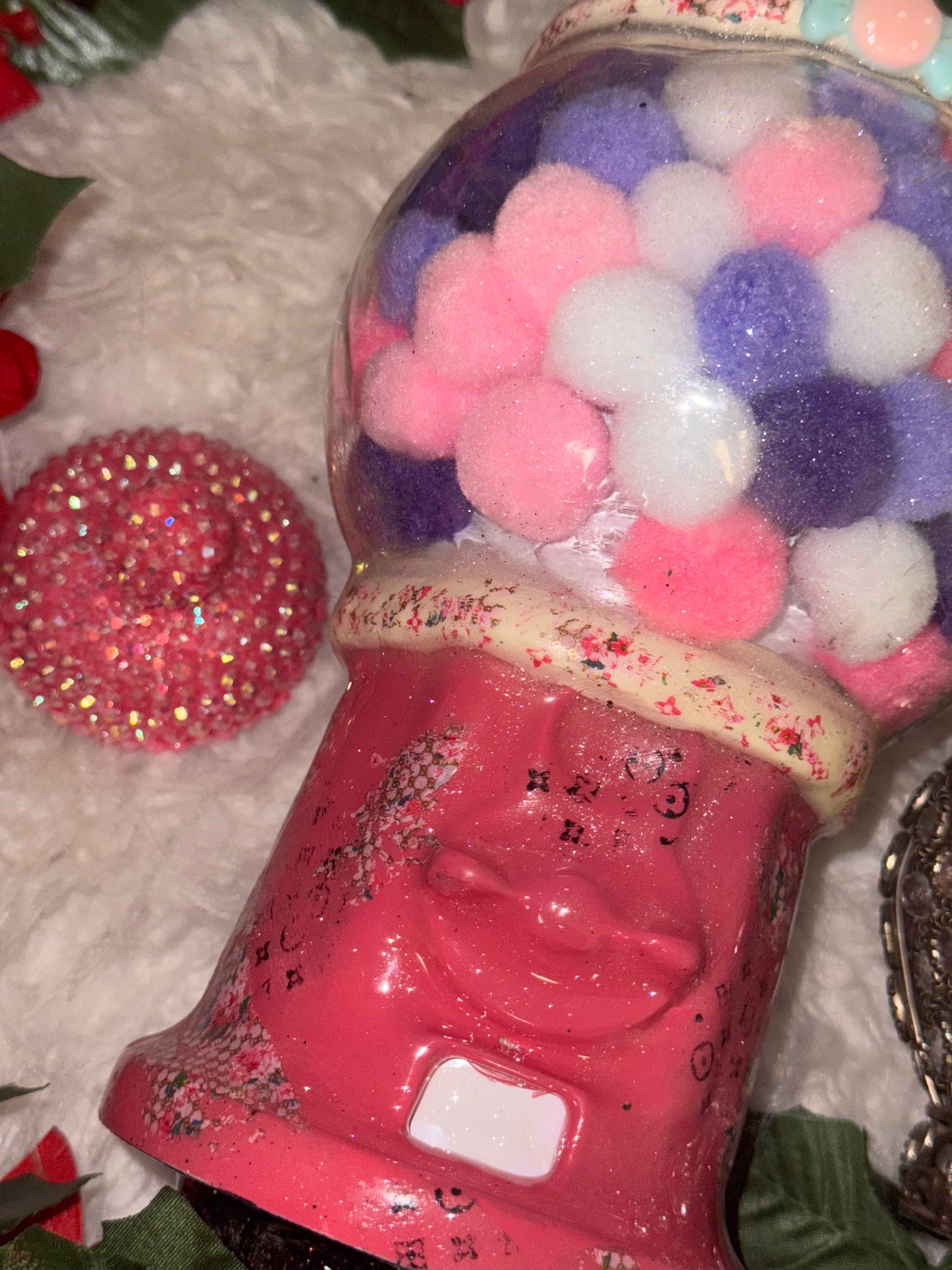 Gumball machine w/ rhinestone lid ready to ship tumbler