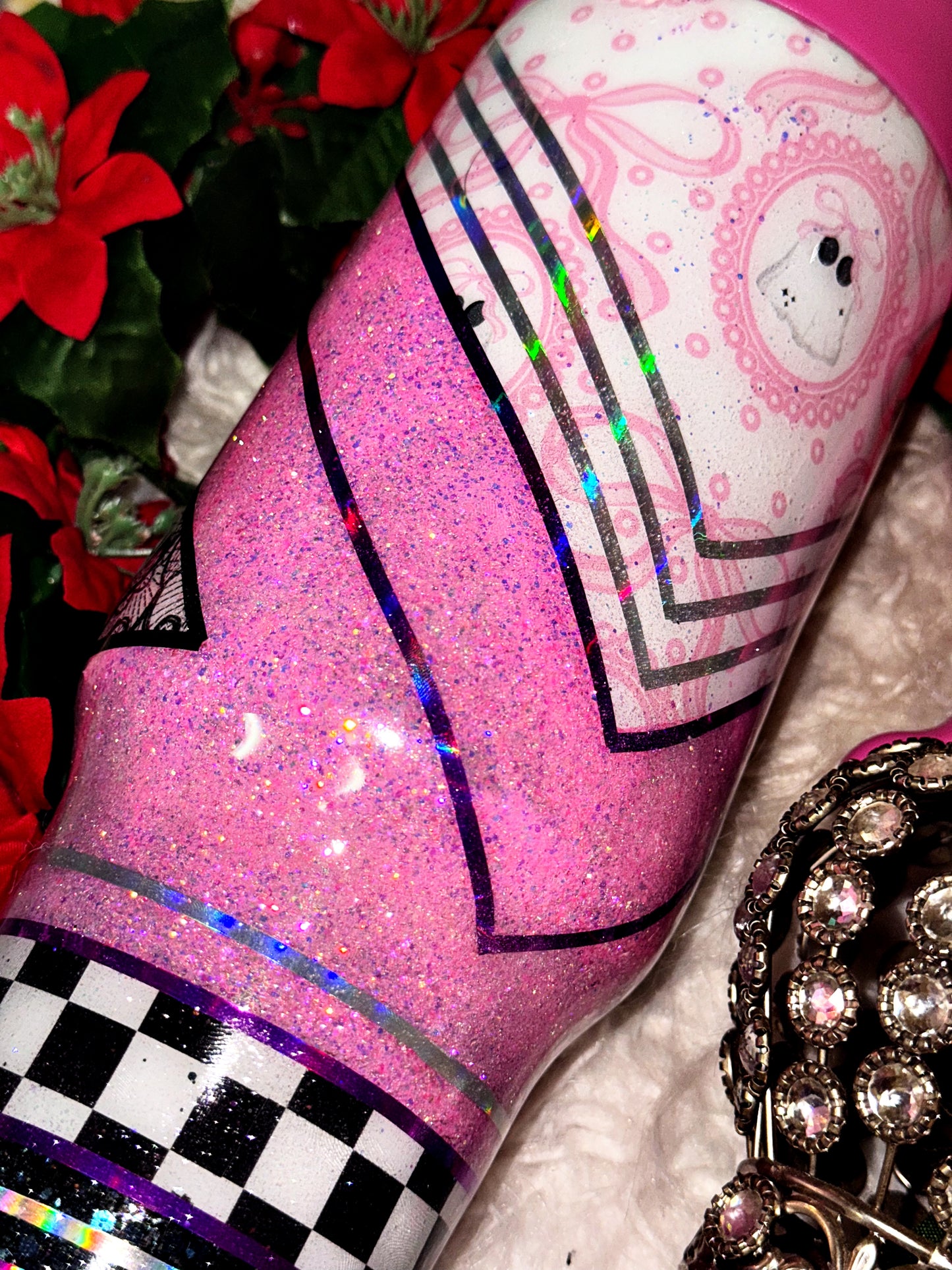 40oz pink ghost ready to ship tumbler