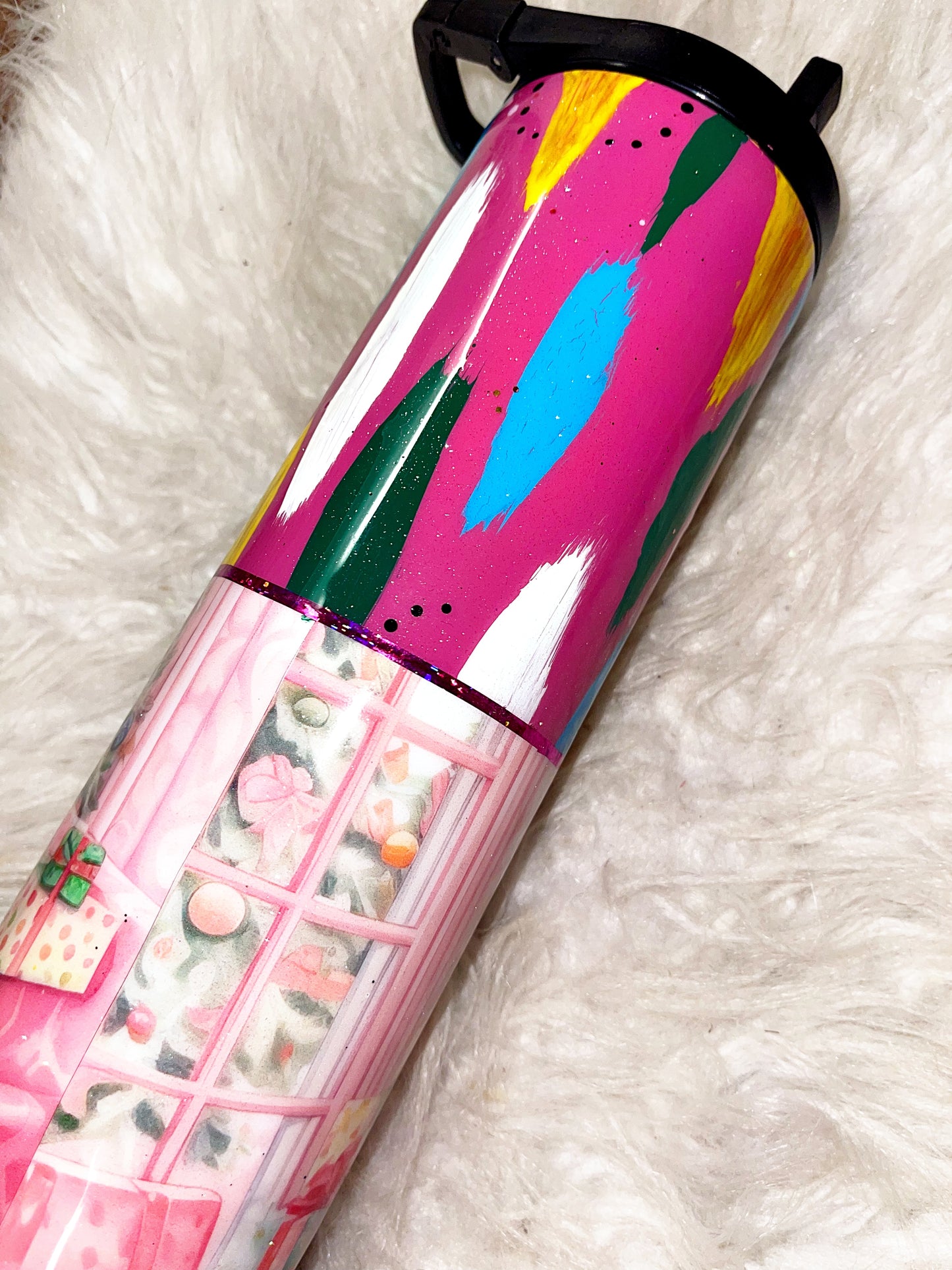 30oz pink brush stroke ready to ship tumbler