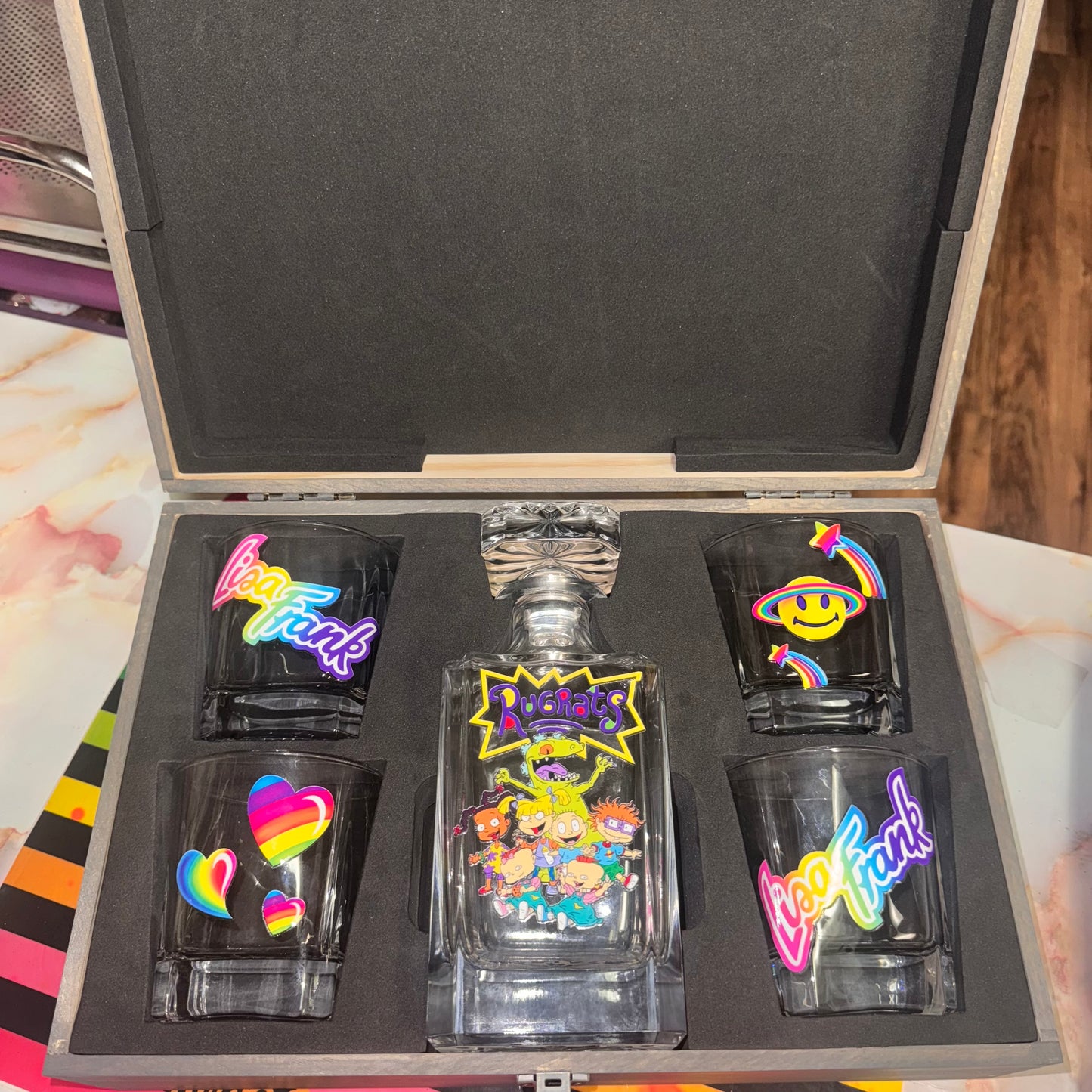 90s ready to ship decanter set