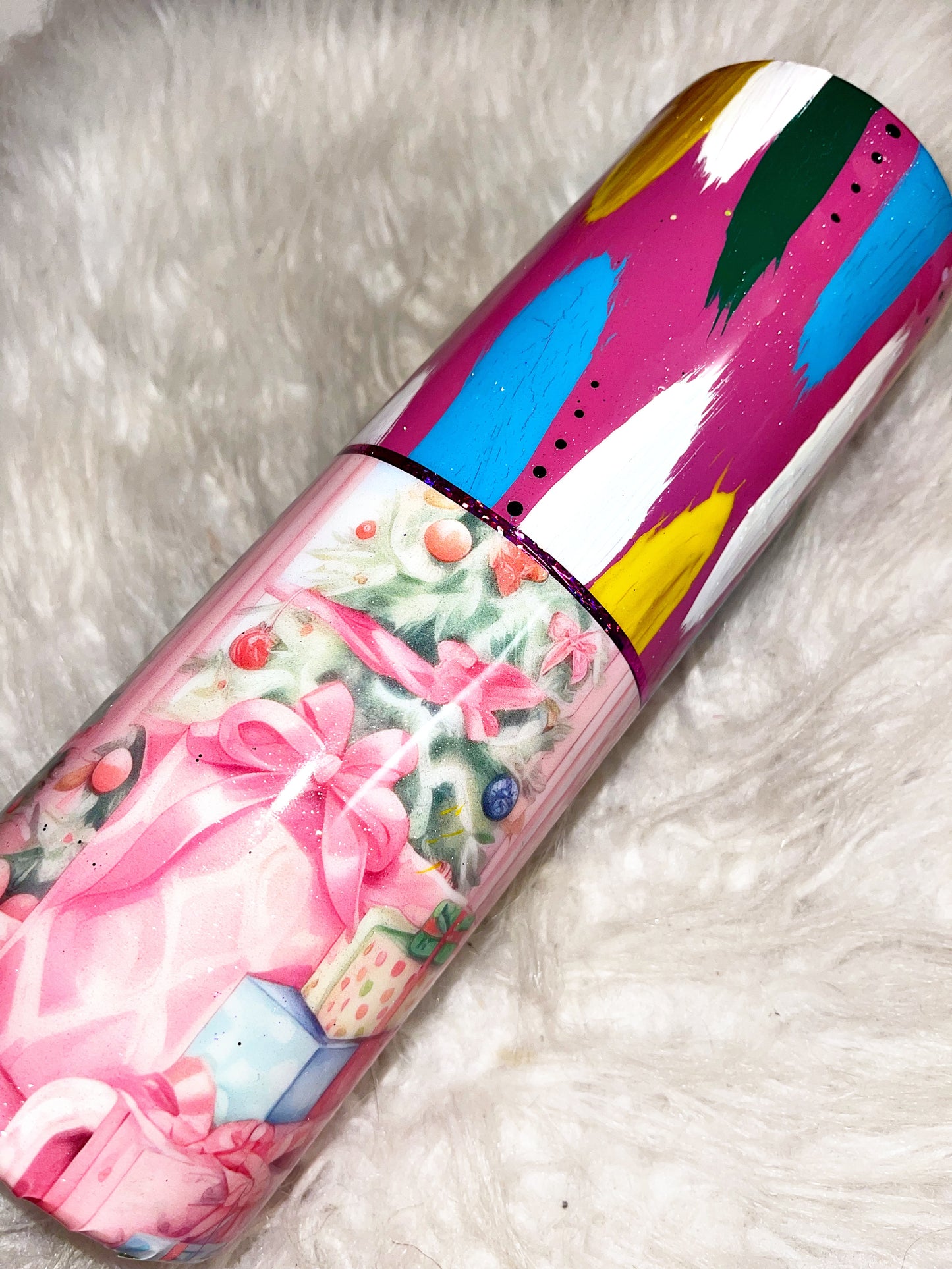 30oz pink brush stroke ready to ship tumbler