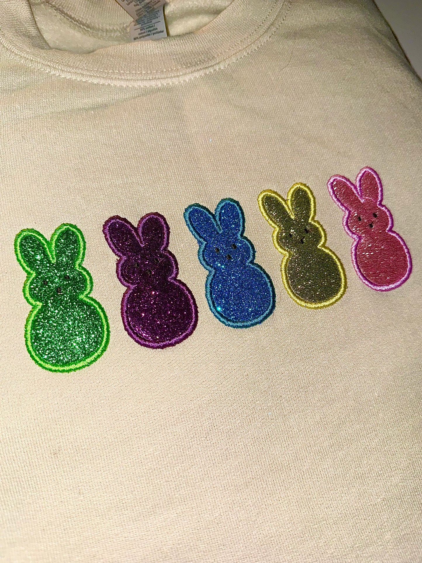 PEEPS glitter embroidered sweater top