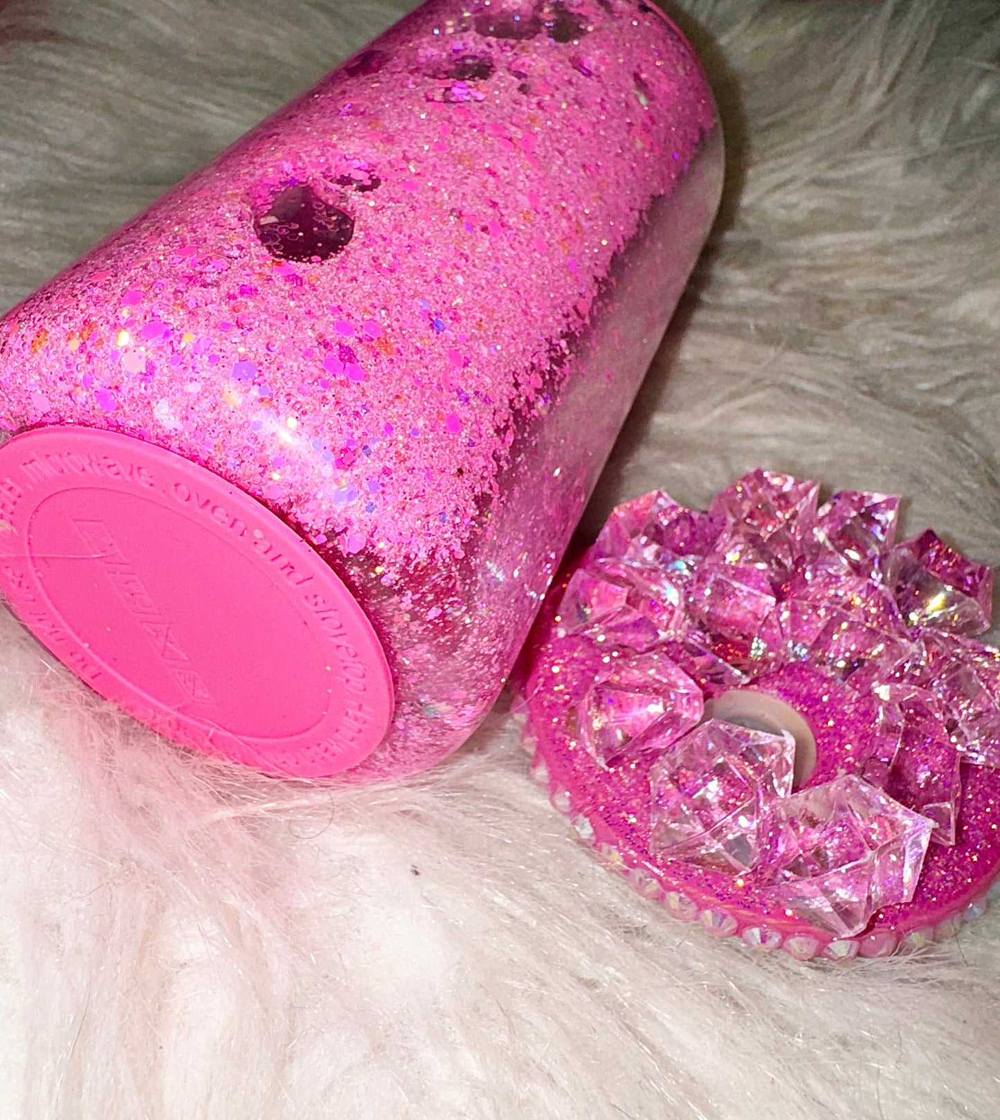 SELF LOVE ready to ship snow globe glass can w/ matching lid and silicone bottom