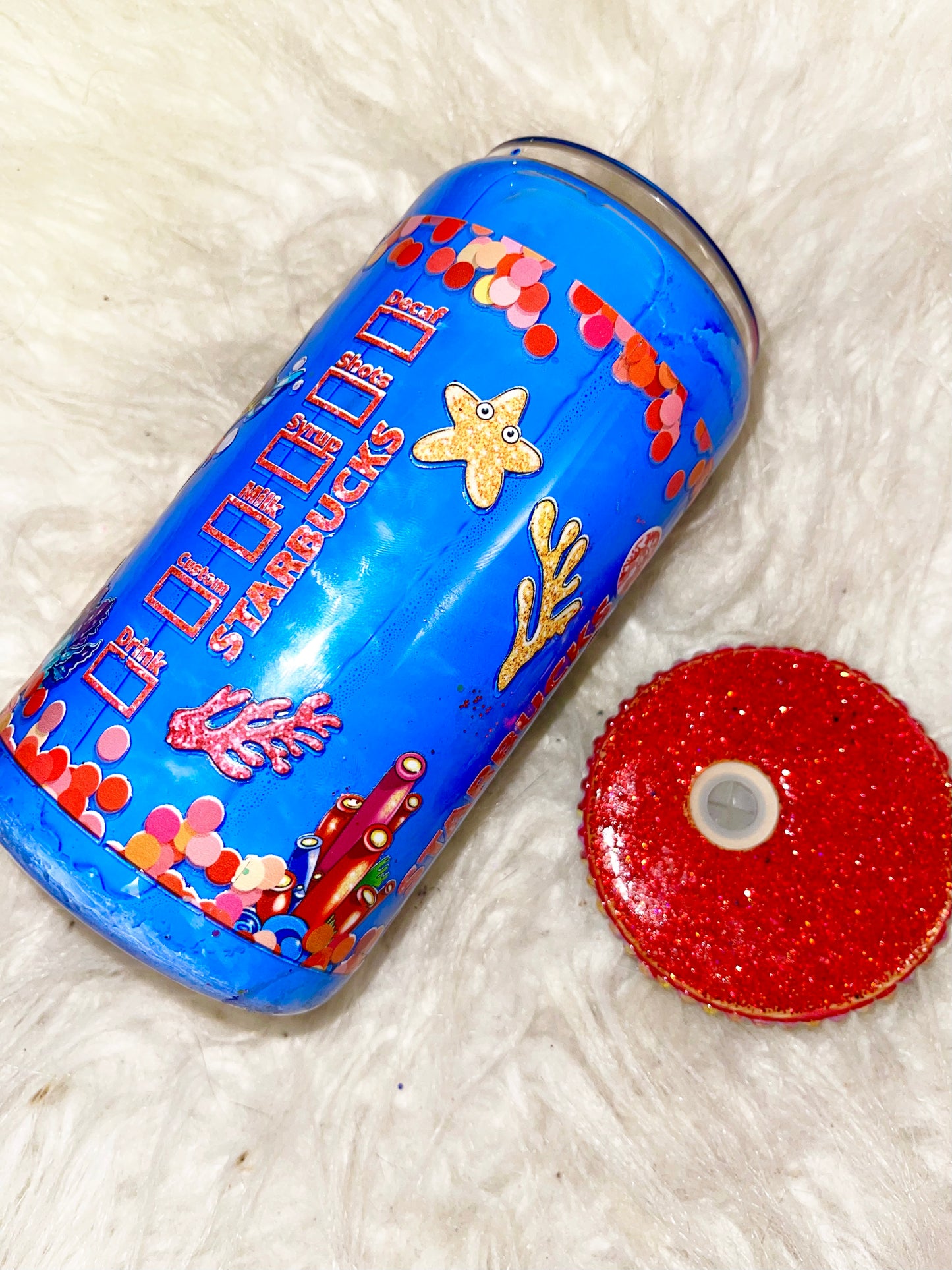 16oz under the sea ready to ship snow globe glass can
