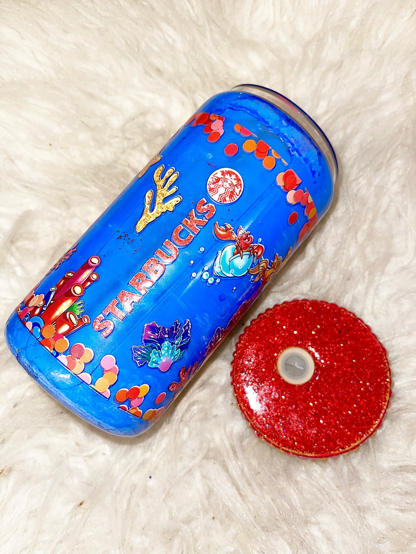 16oz under the sea ready to ship snow globe glass can