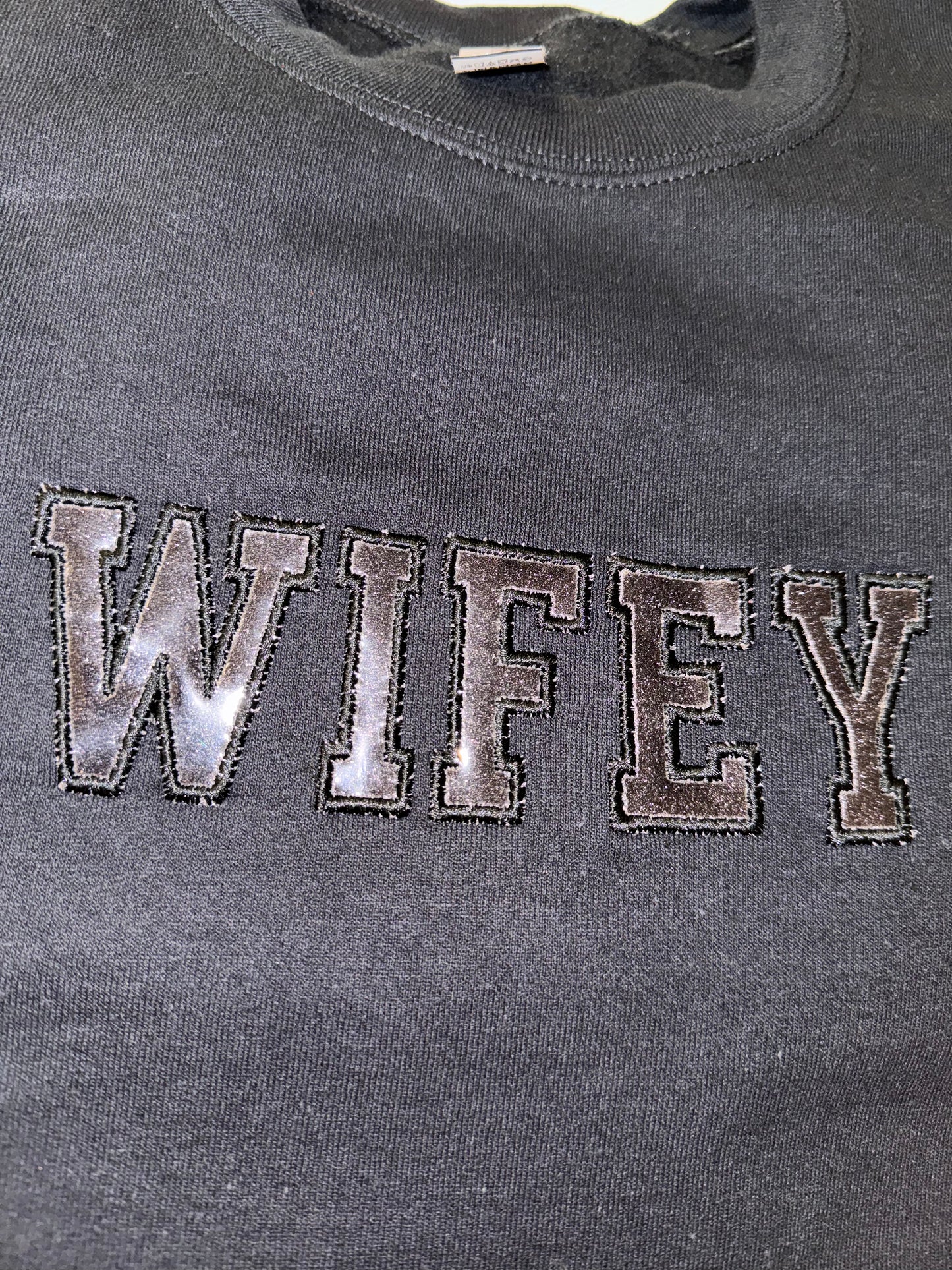 WIFEY glitter embroidered sweater