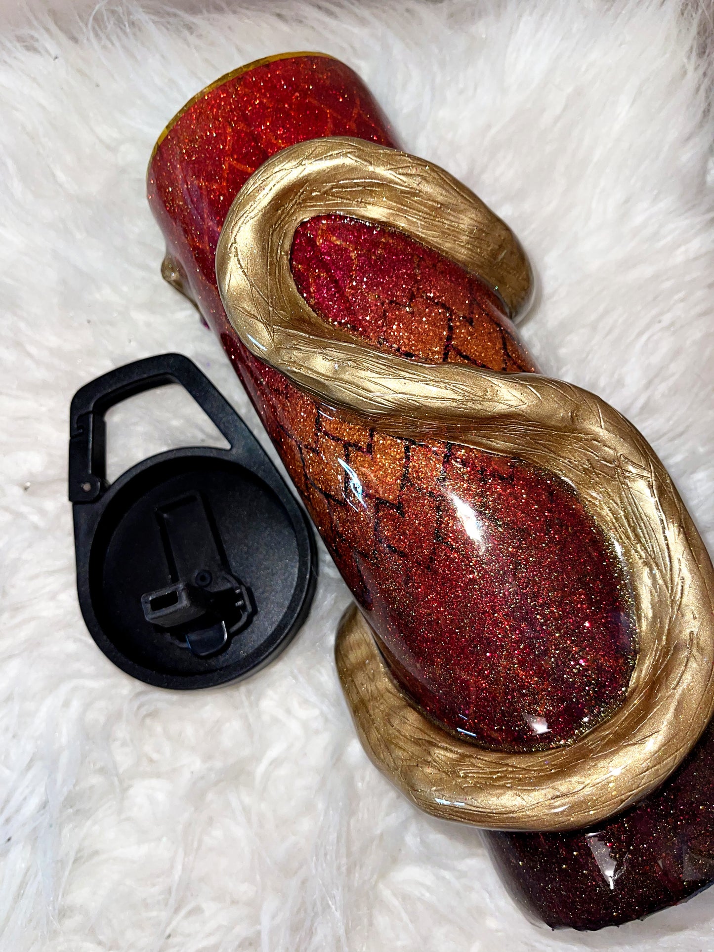 30oz 3D golden snake ready to ship tumbler
