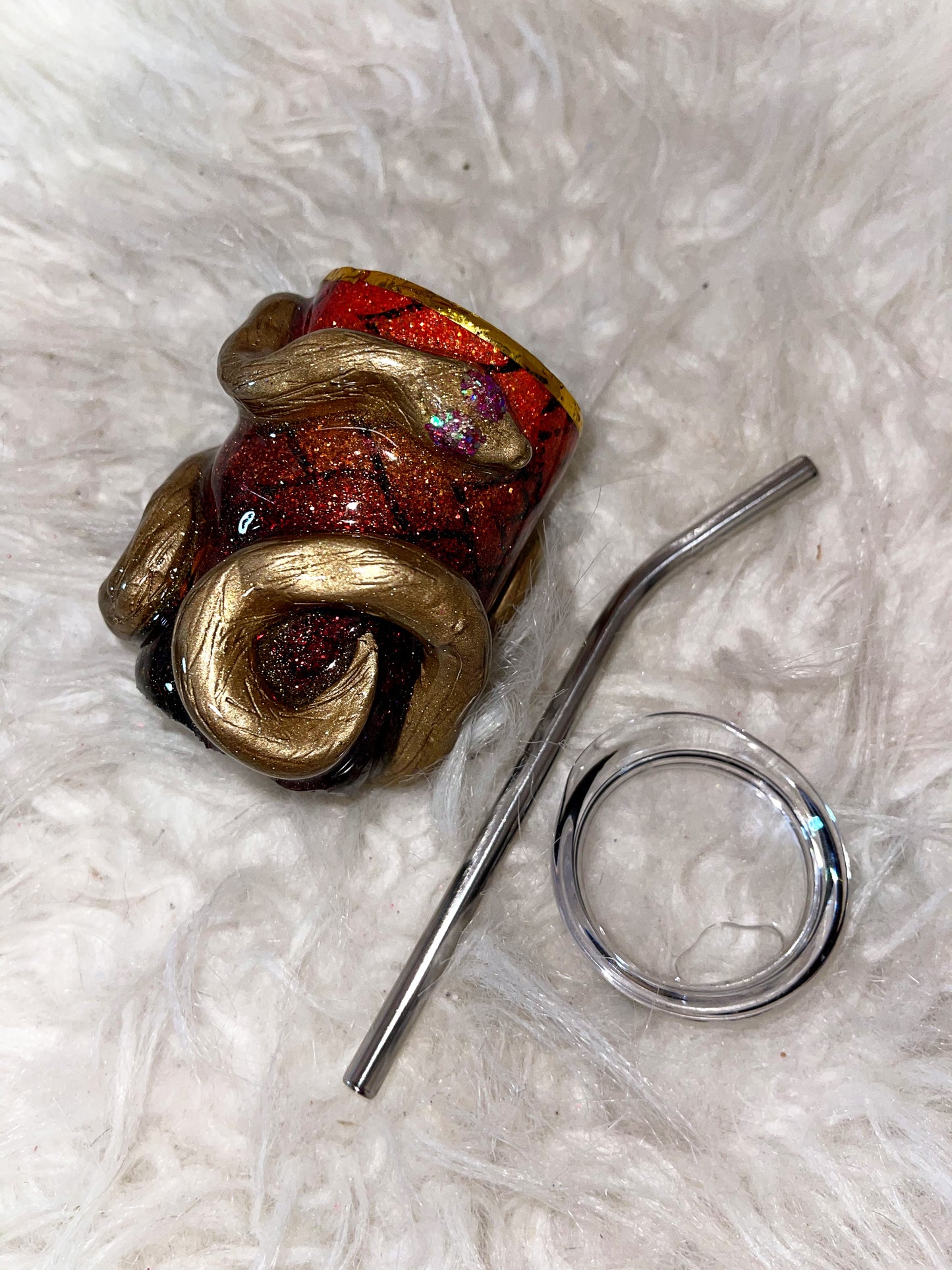 3oz 3D baby golden snake tumbler