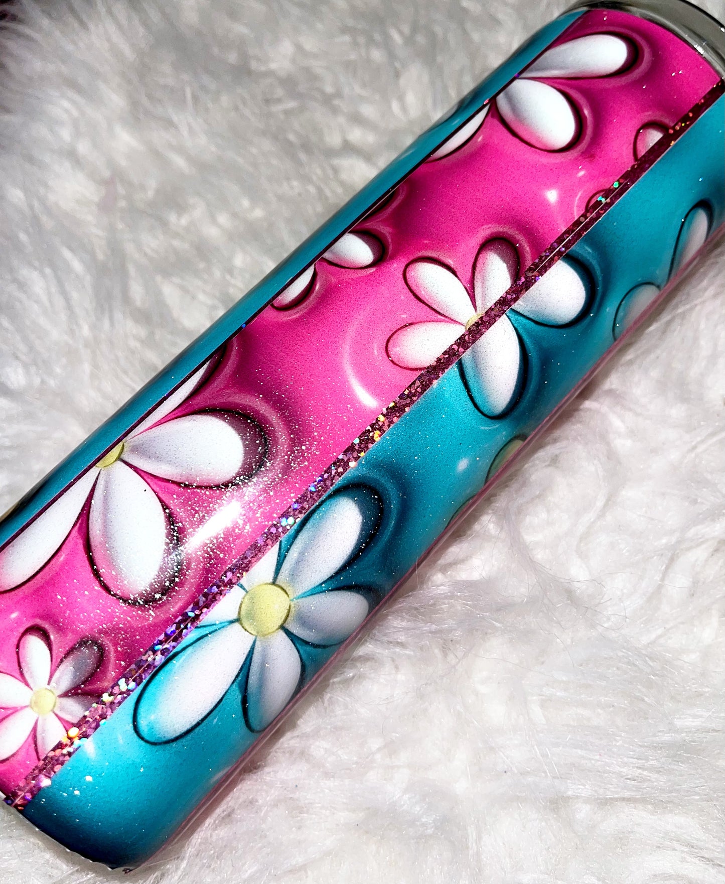 Striped floral ready to ship tumbler