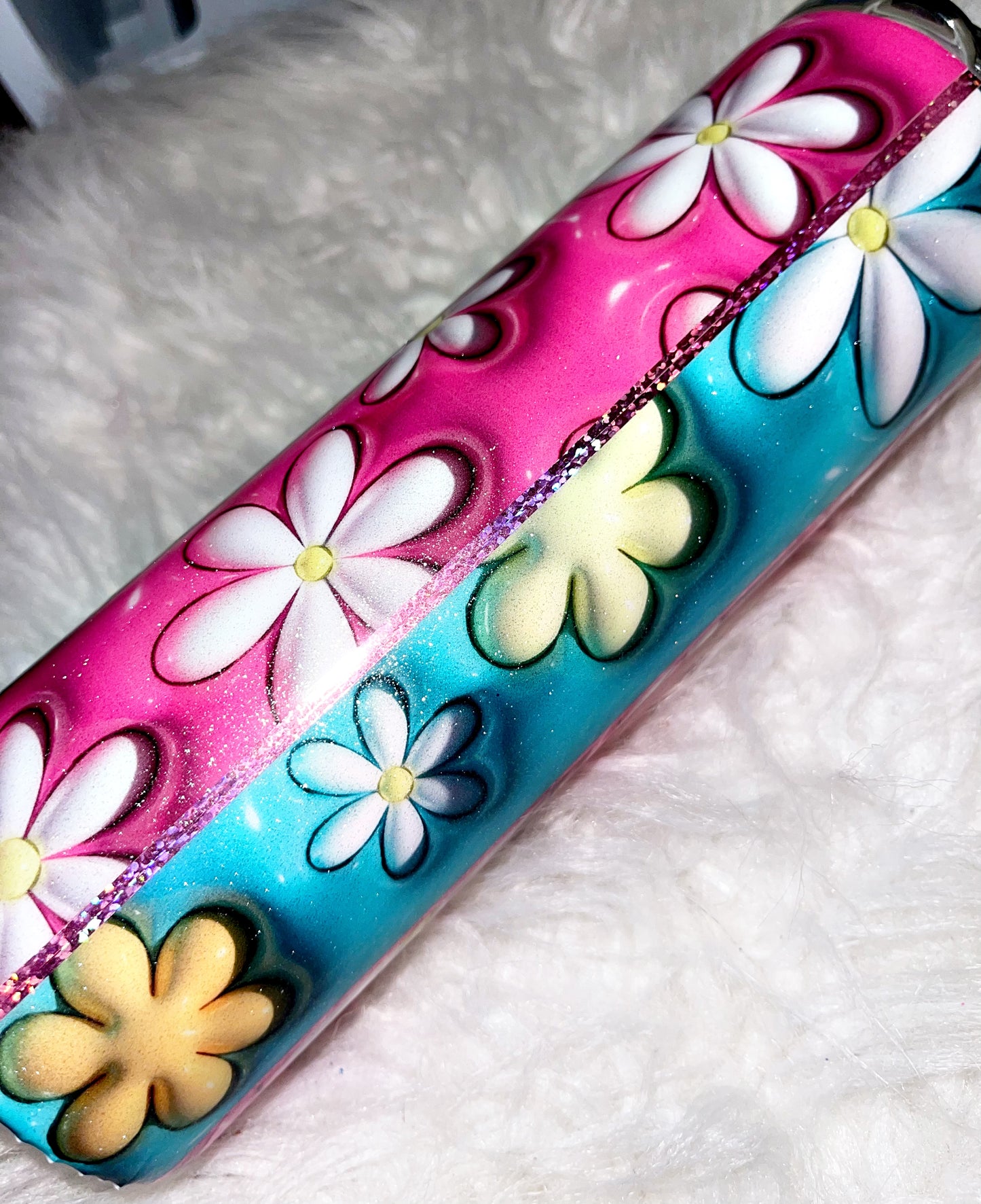 Striped floral ready to ship tumbler