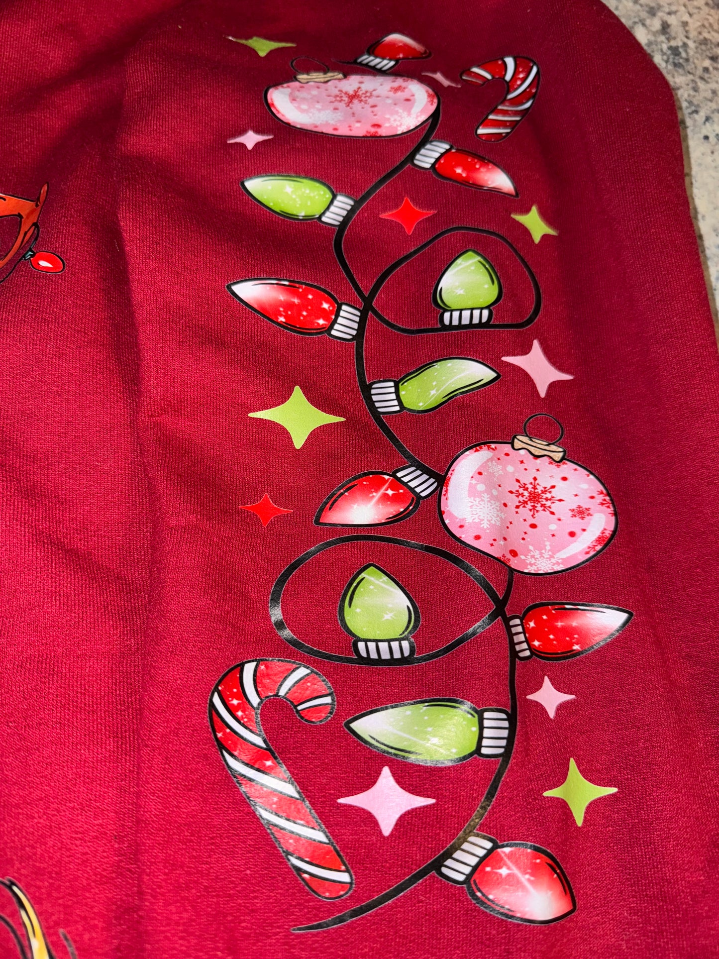 Christmas lights sweater top